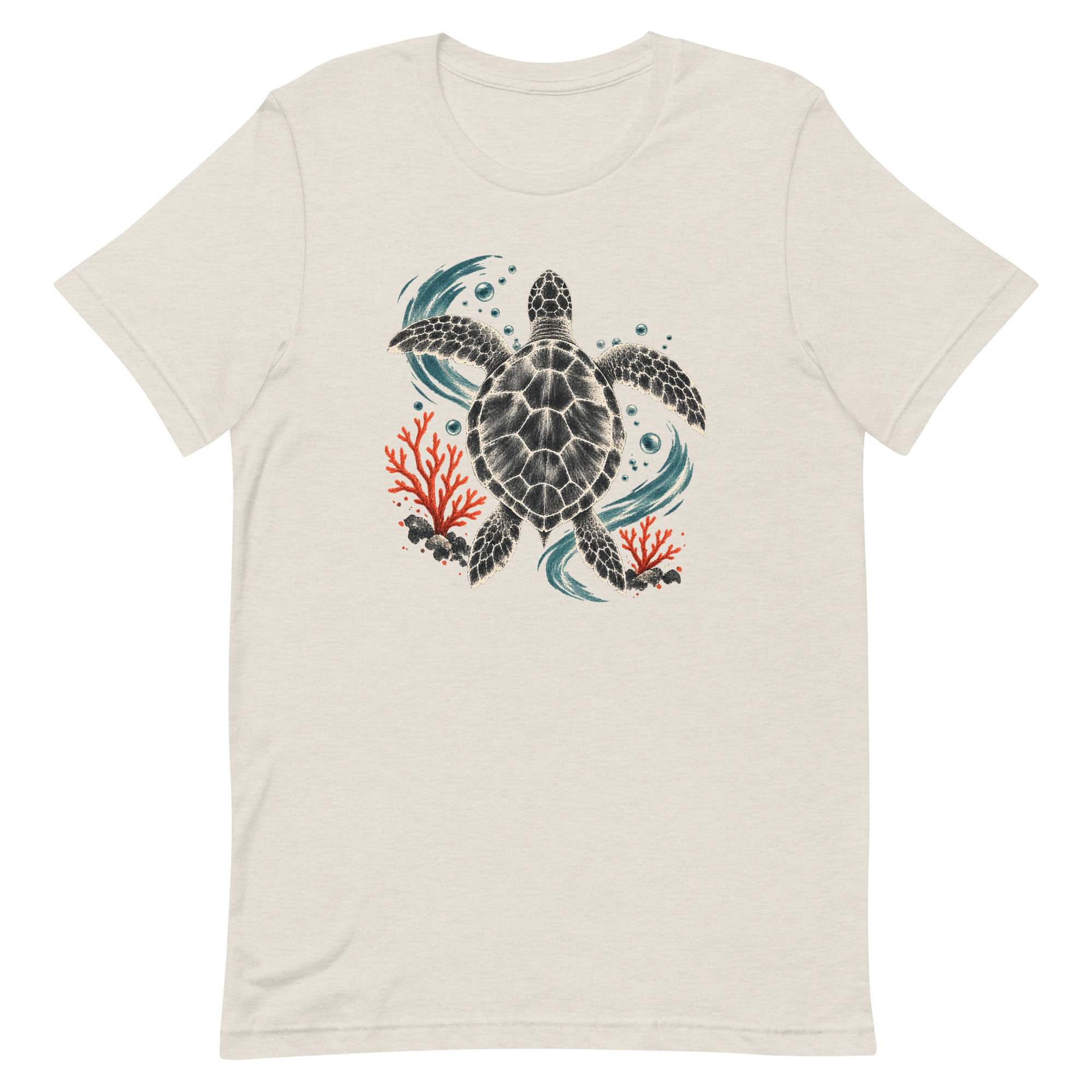 Gyotaku Sea Turtle Coral Japanese Print Art, Japanese Art Tee, Mythology Gift - Image 20