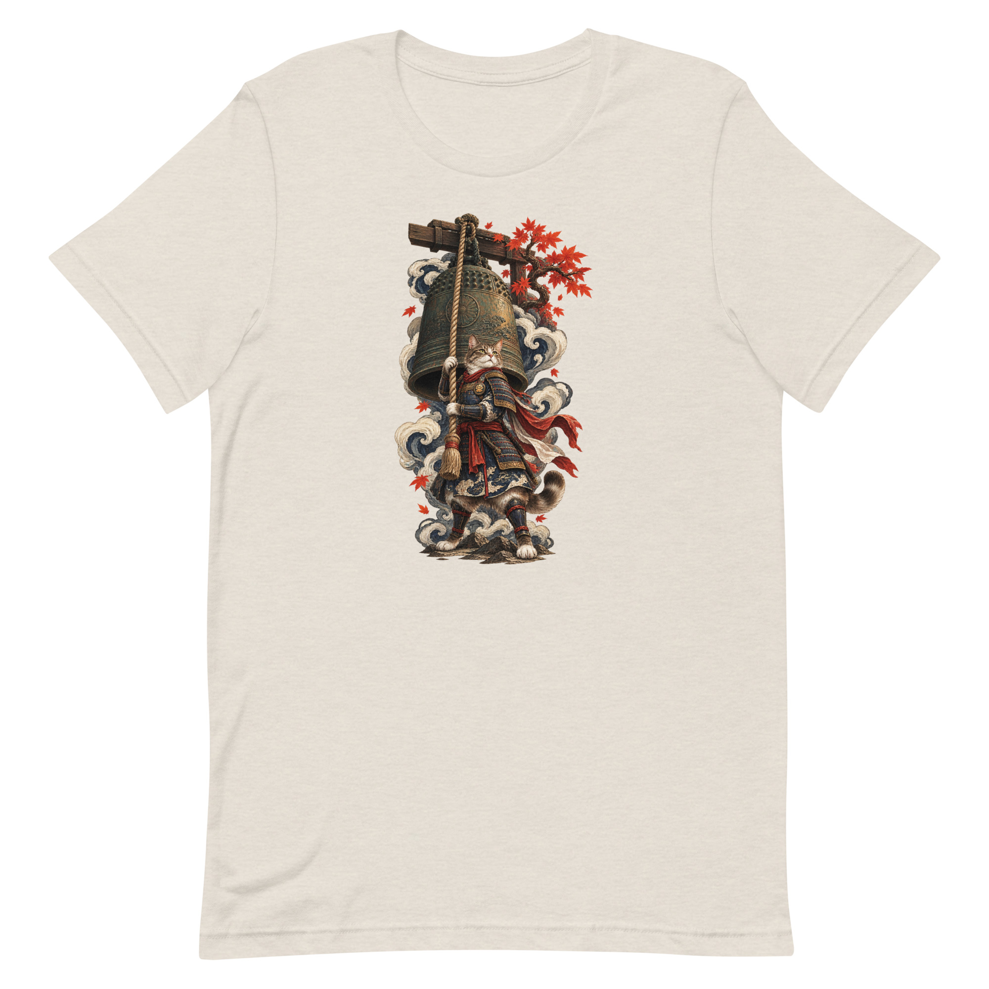 Samurai Cat Temple Bell Guardian Japanese Art, Japanese Art Tee, Mythology Gift - Image 20