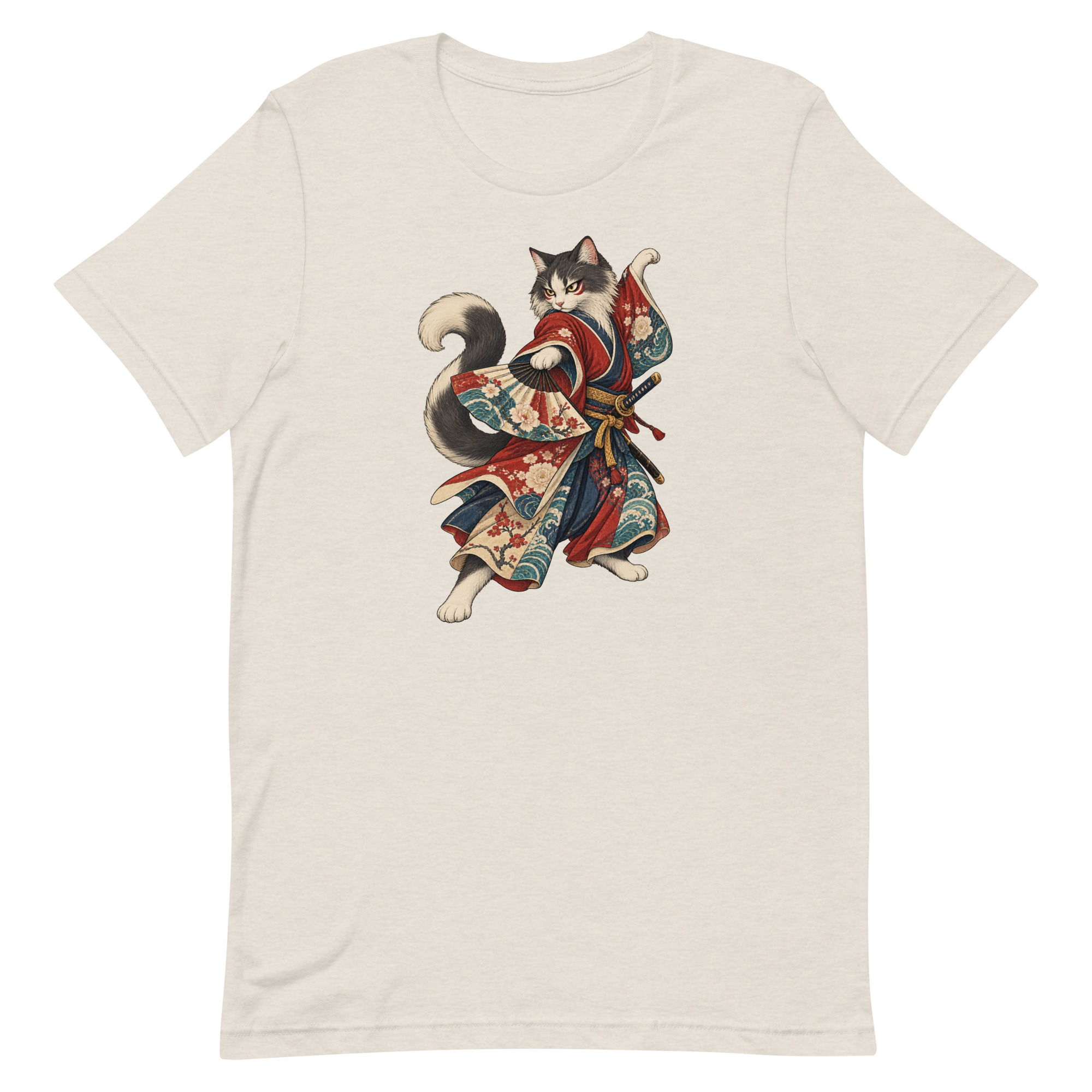 Samurai Cat Kabuki Fan Japanese Warrior Art, Japanese Art Tee, Mythology Gift - Image 20