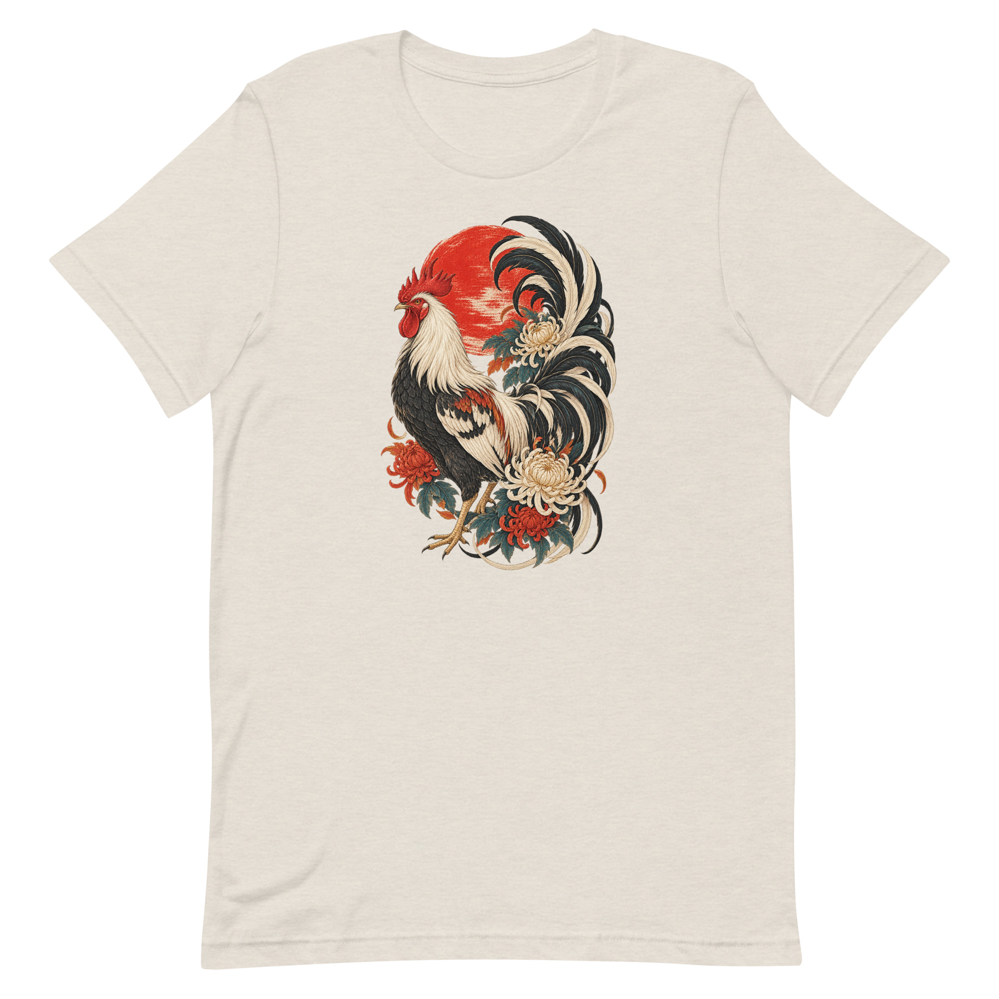 Japanese Rooster Red Sun Chrysanthemum Art, Japanese Art Tee, Mythology Gift - Image 18
