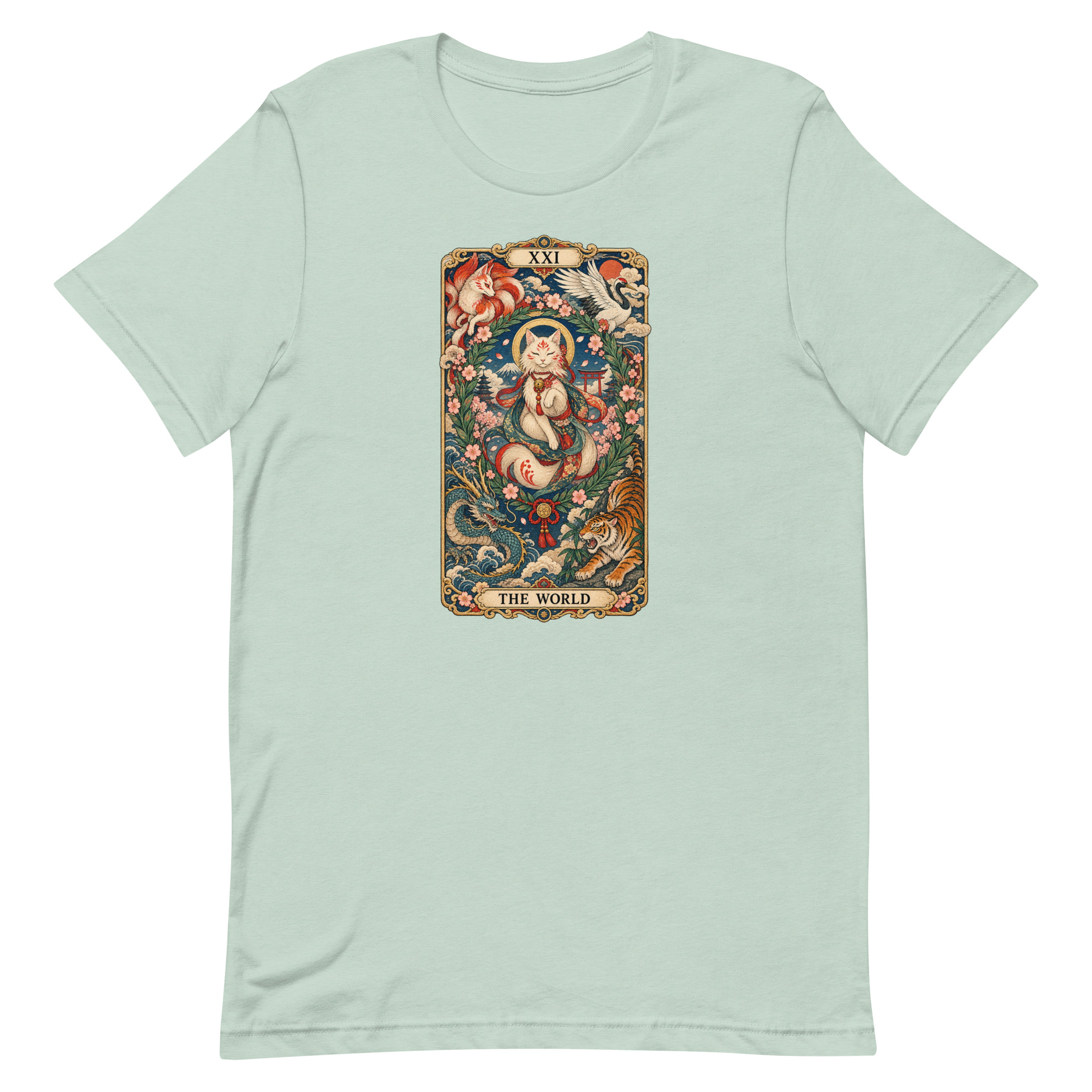 The World Shrine Cat Tarot Japanese Art T-Shirt - Image 19
