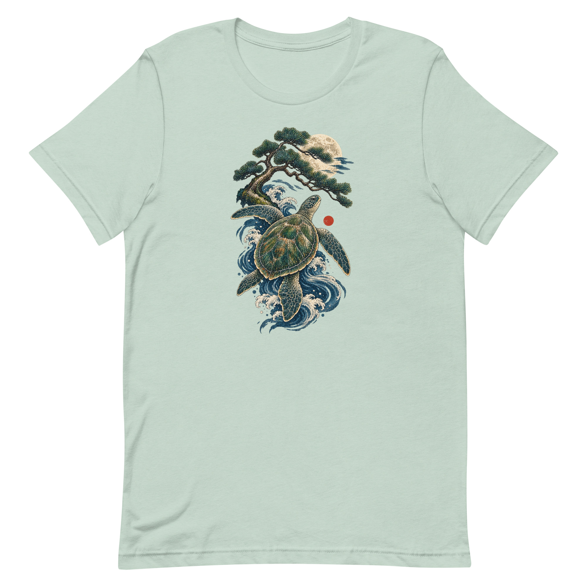 Ancient Sea Turtle Pine Moon Japanese Art, Japanese Art Tee, Mythology Gift - Image 19