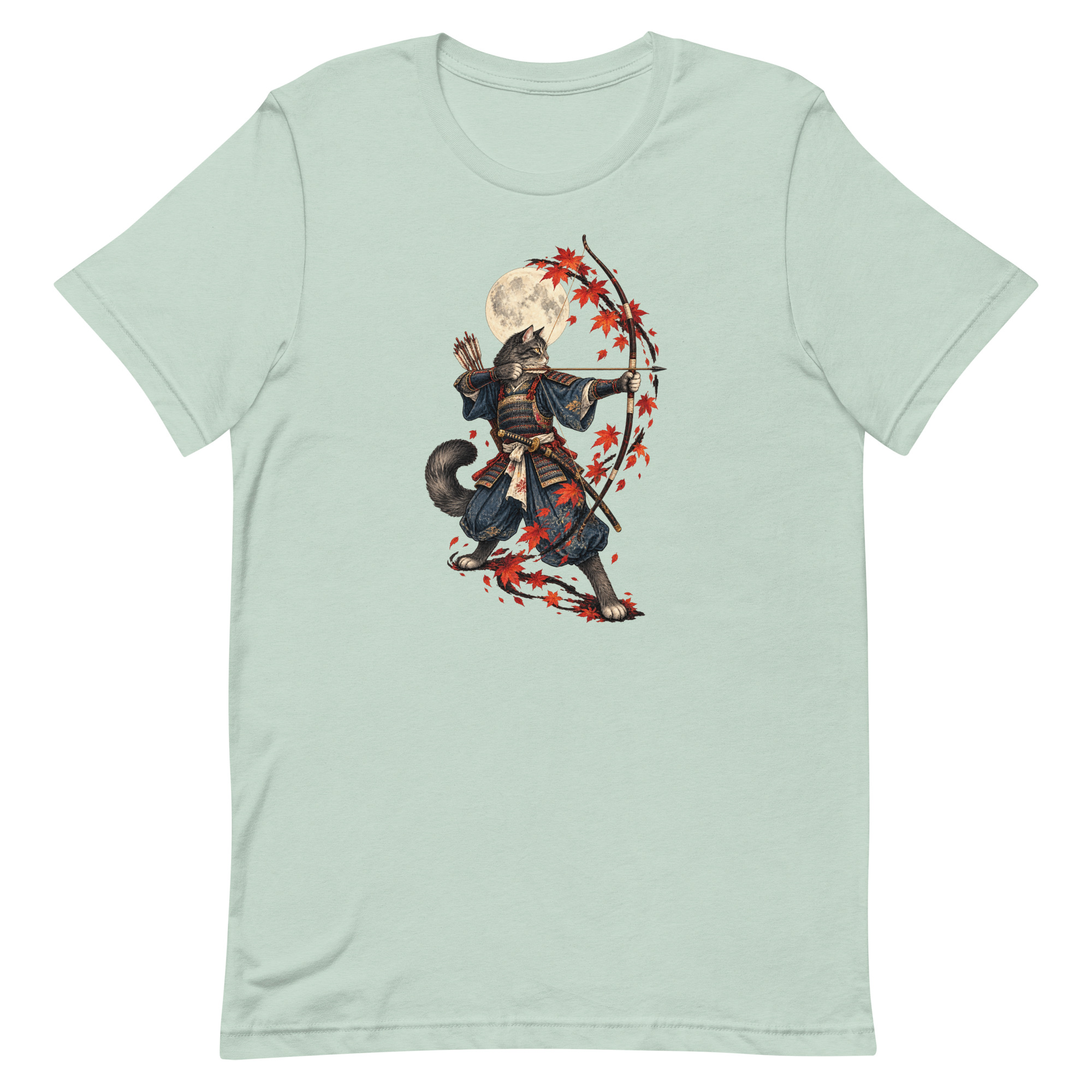 Samurai Cat Archer Maple Moon Japanese Art, Japanese Art Tee, Mythology Gift - Image 21