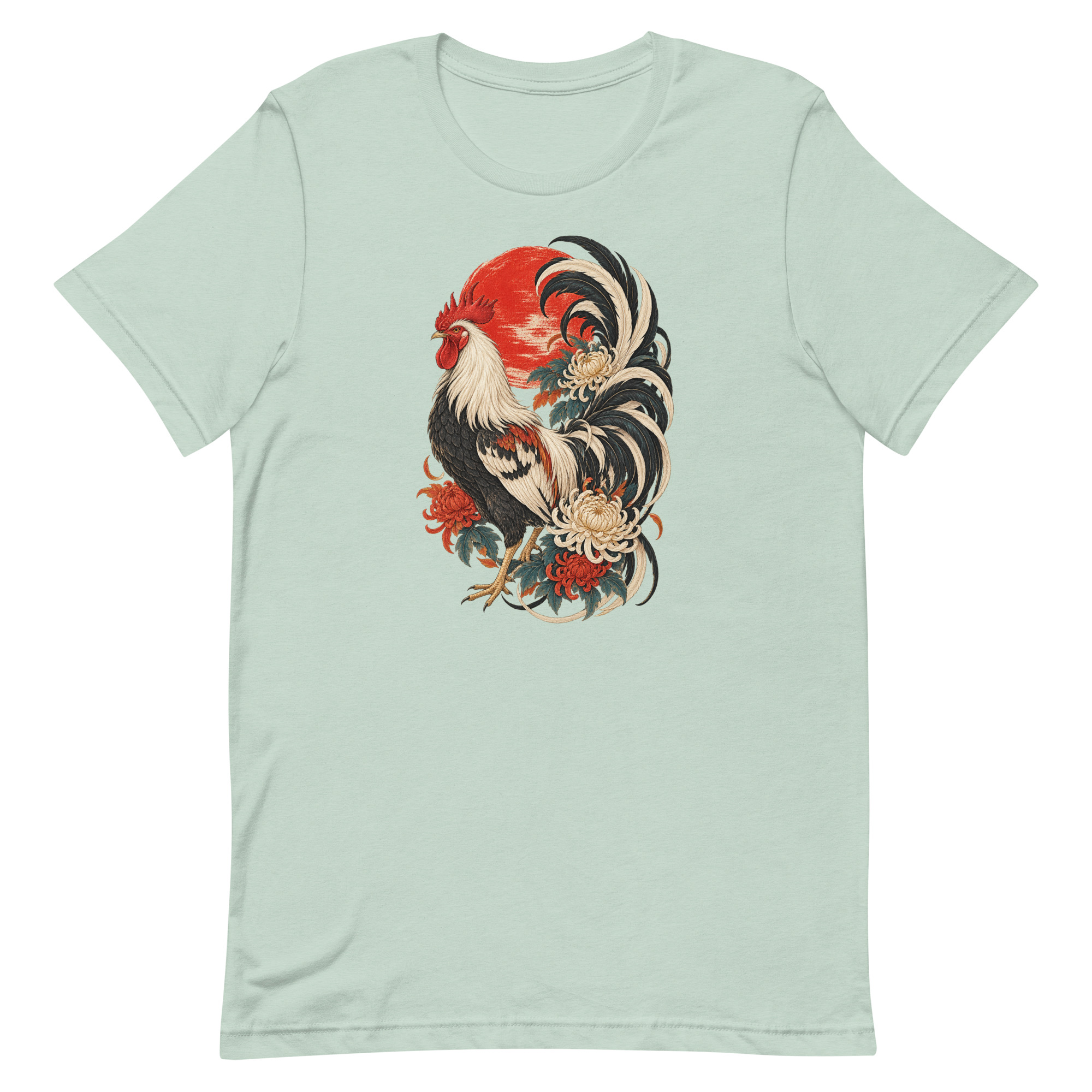 Japanese Rooster Red Sun Chrysanthemum Art, Japanese Art Tee, Mythology Gift - Image 19