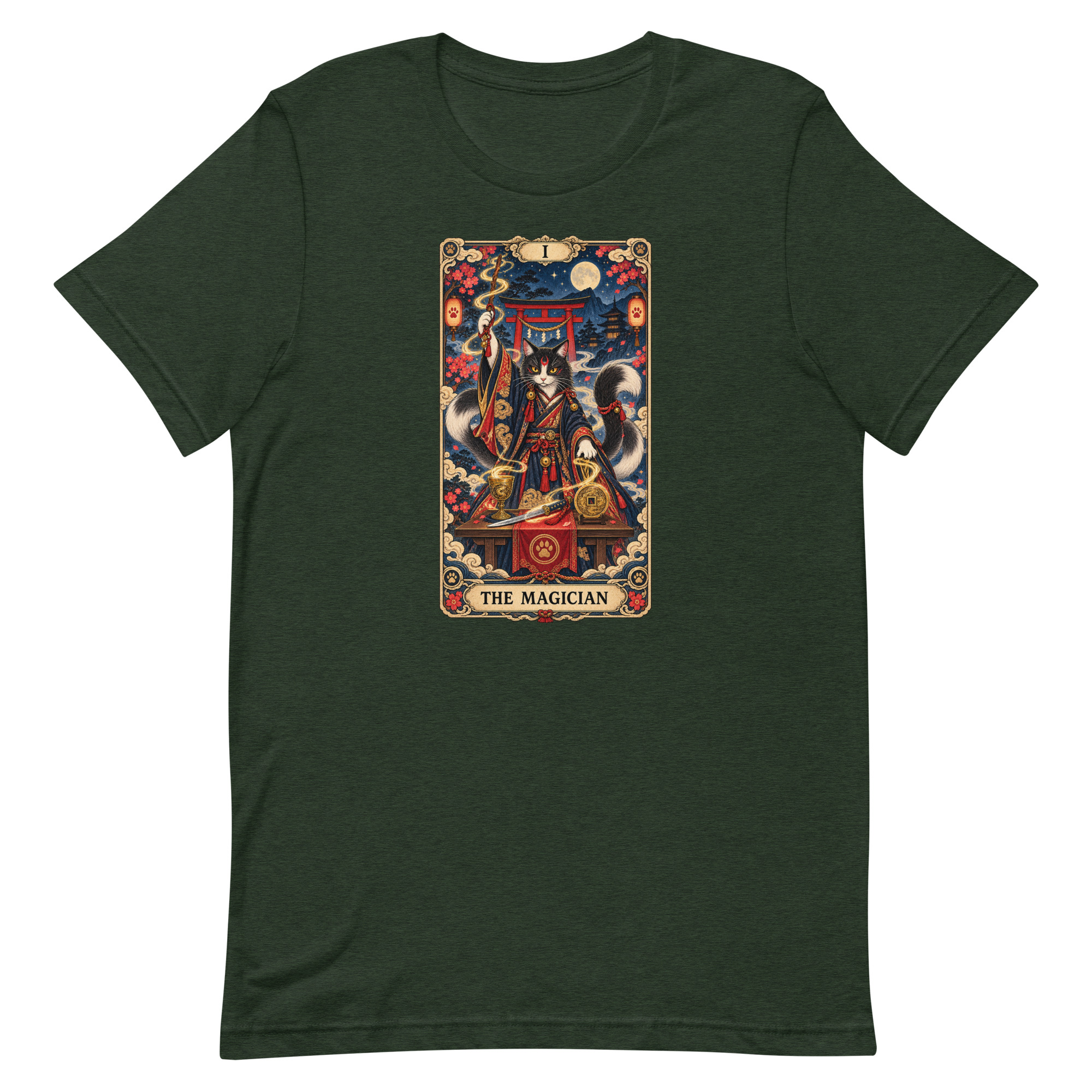 The Magician Bakeneko Cat Tarot Japanese Yokai Art, Japanese Art Tee, Mythology Gift - Image 89