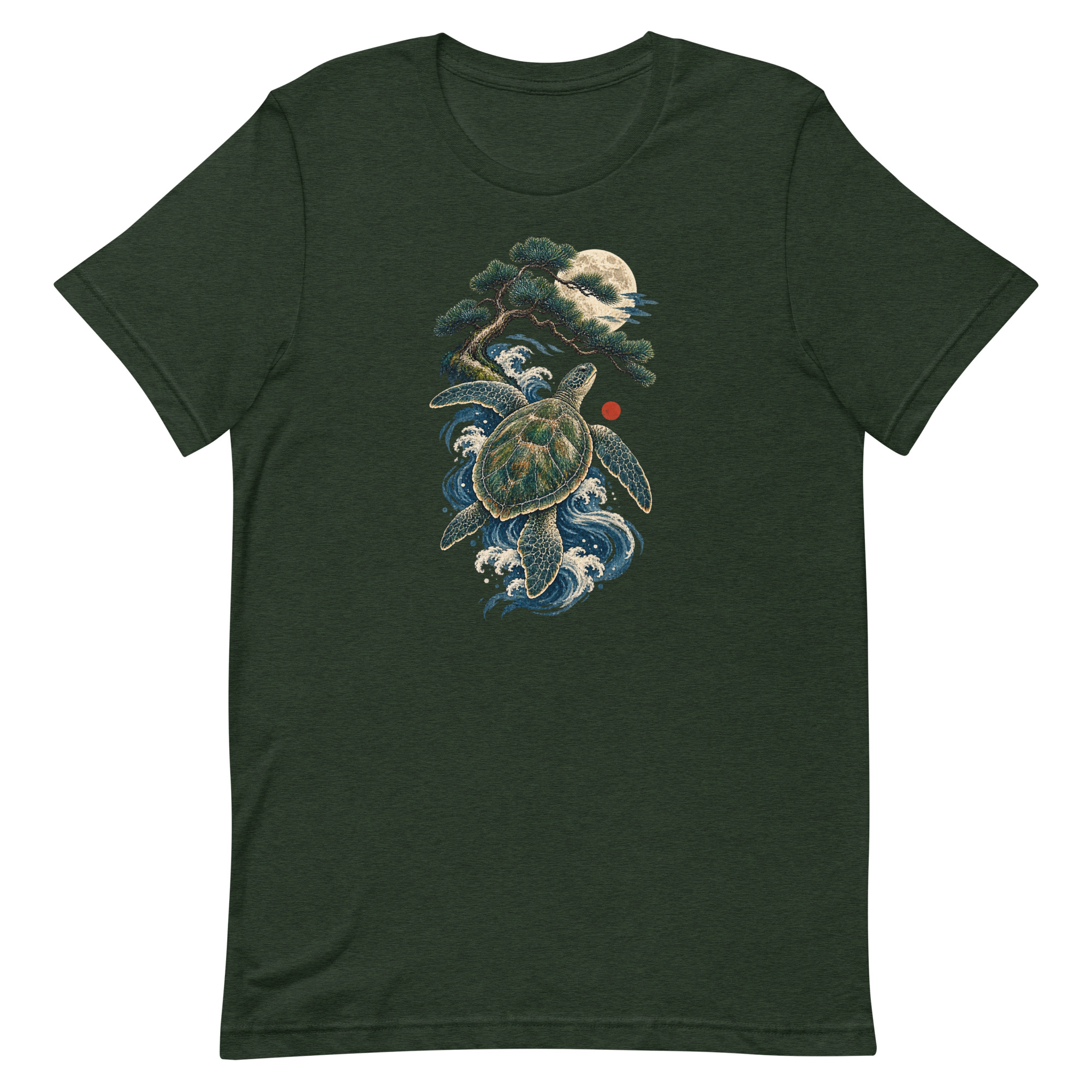 Ancient Sea Turtle Pine Moon Japanese Art, Japanese Art Tee, Mythology Gift - Image 89