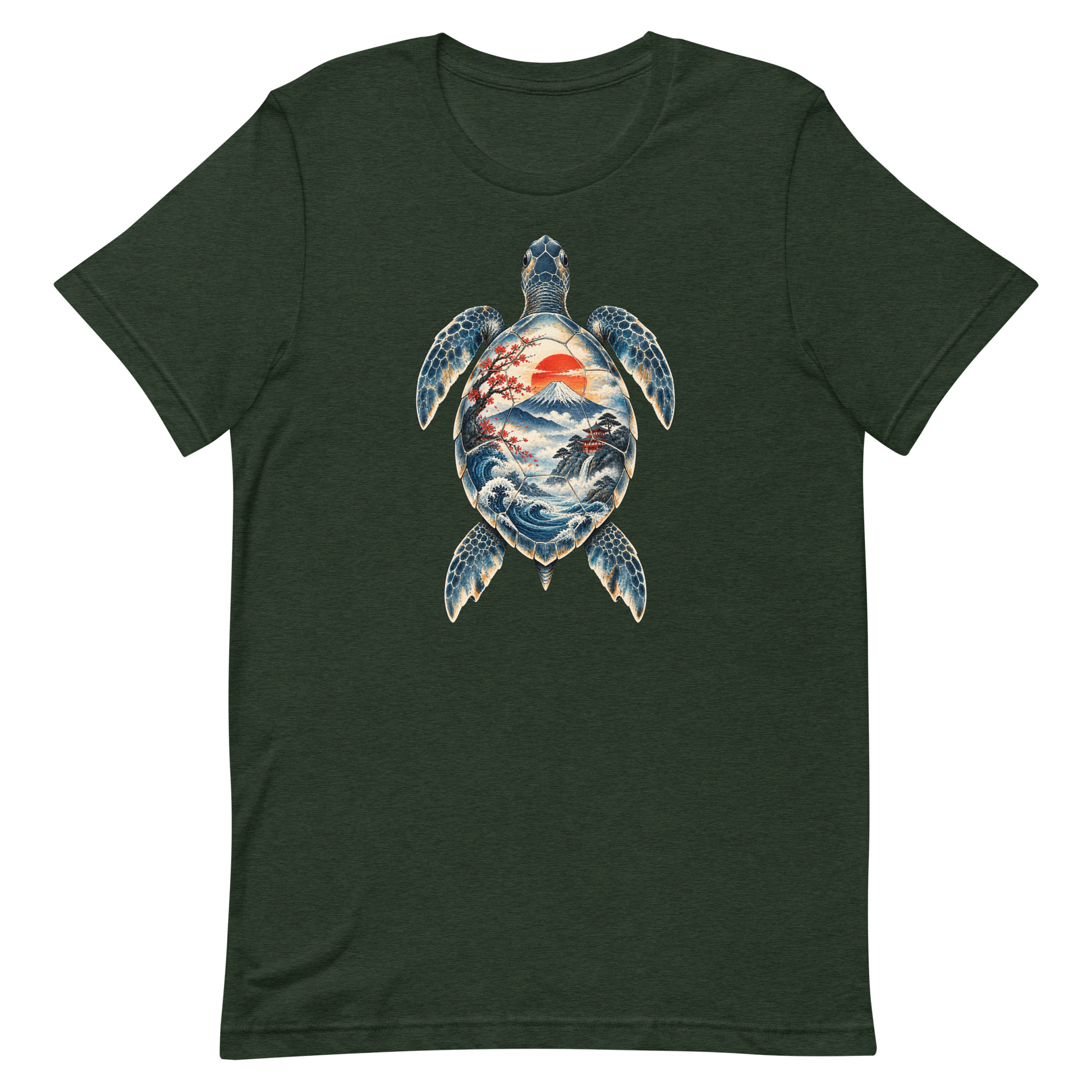 Sea Turtle Mount Fuji Sunrise Japanese Art, Japanese Art Tee, Mythology Gift - Image 91