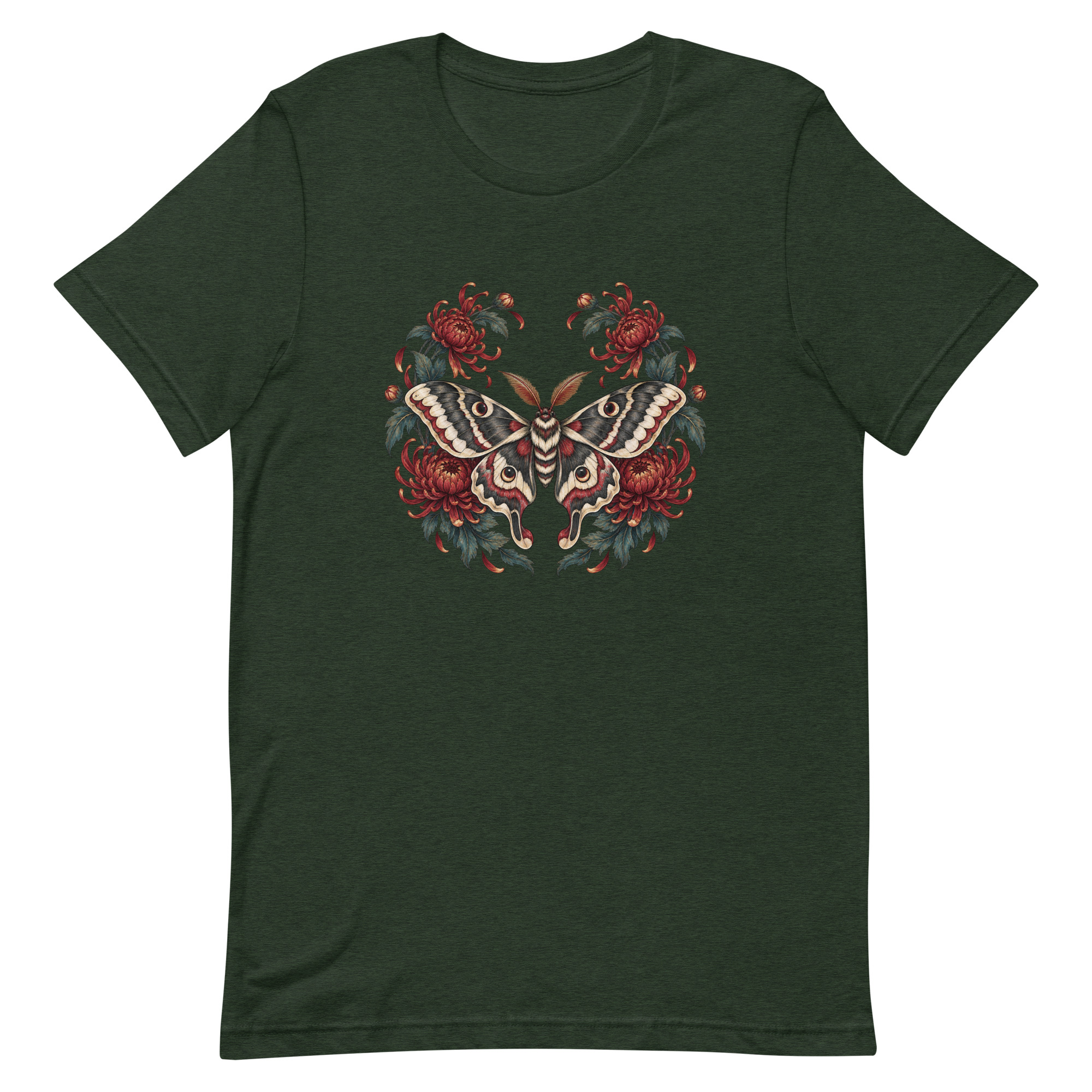 Japanese Moth Chrysanthemum Enso Ink Art, Japanese Art Tee, Mythology Gift - Image 91