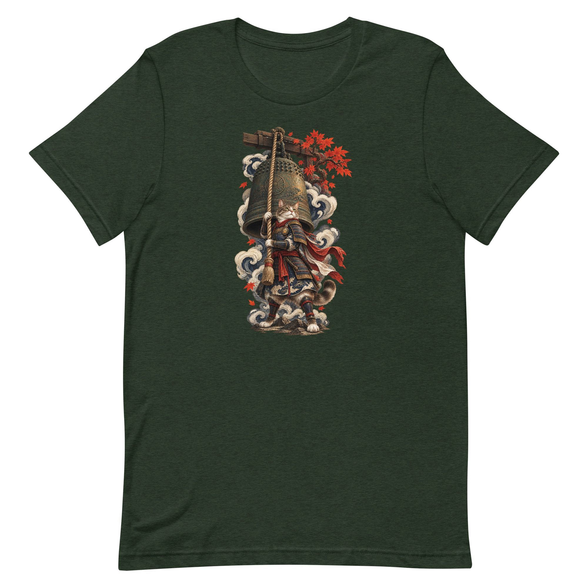 Samurai Cat Temple Bell Guardian Japanese Art, Japanese Art Tee, Mythology Gift - Image 91