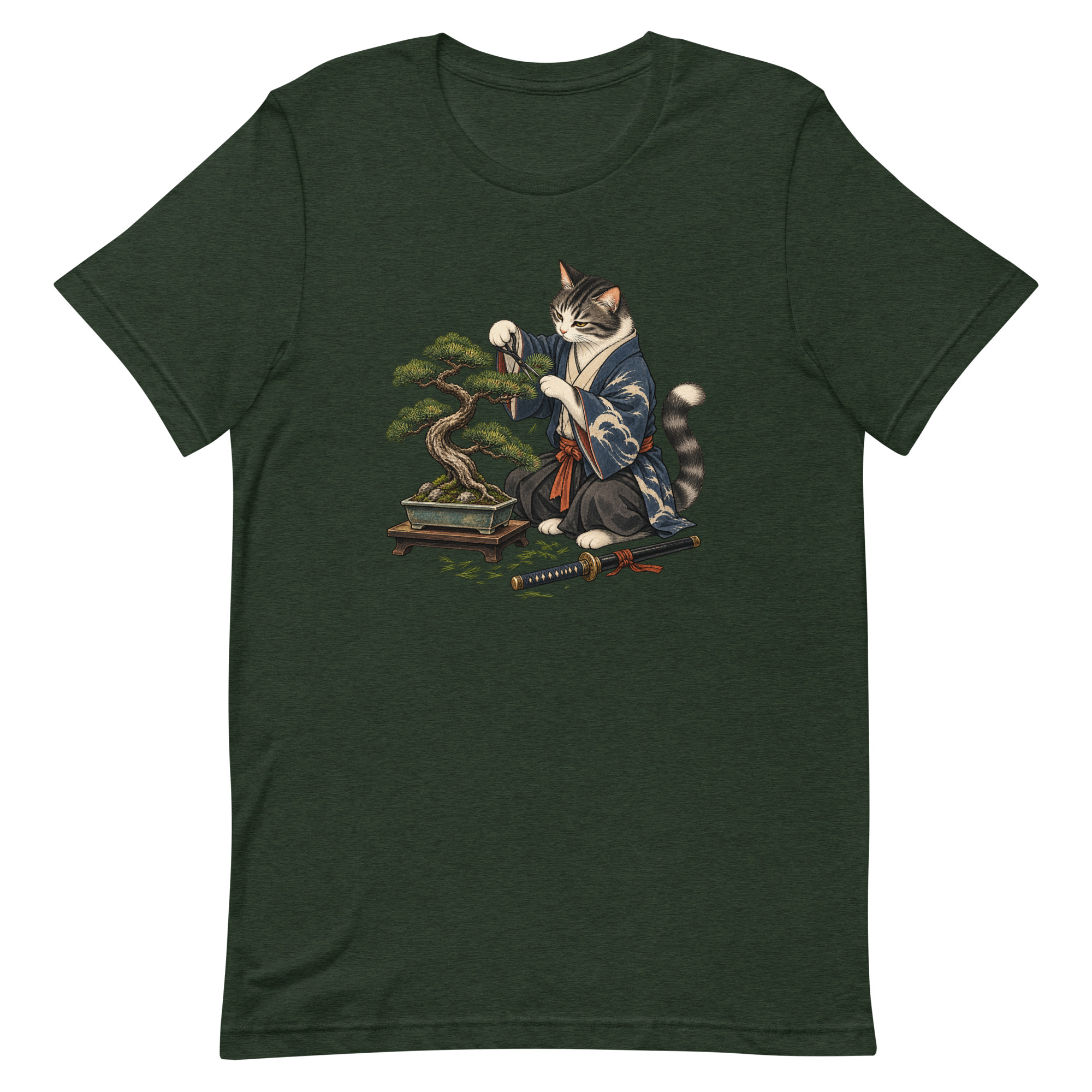 Samurai Cat Bonsai Dojo Japanese Art, Japanese Art Tee, Mythology Gift - Image 91