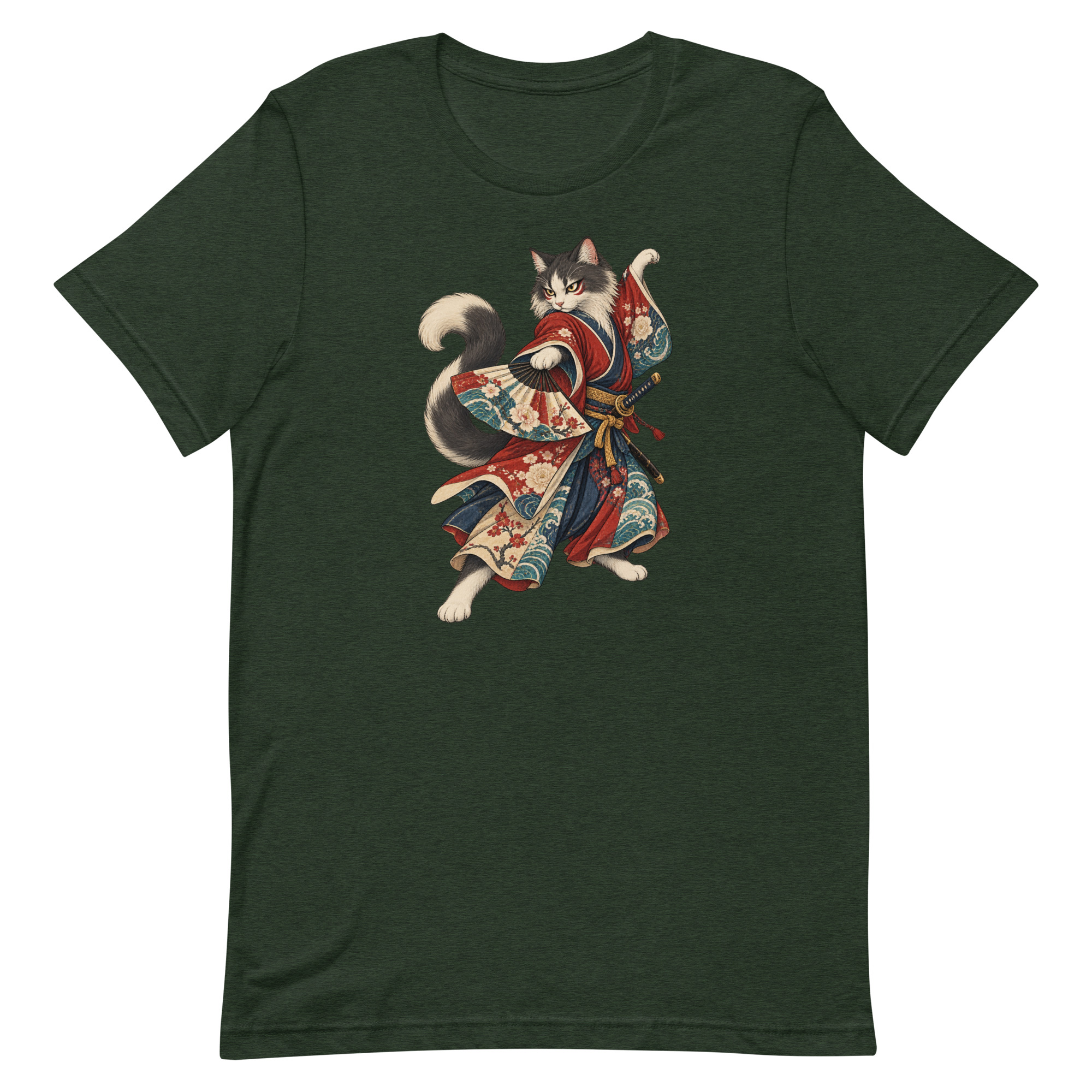 Samurai Cat Kabuki Fan Japanese Warrior Art, Japanese Art Tee, Mythology Gift - Image 91