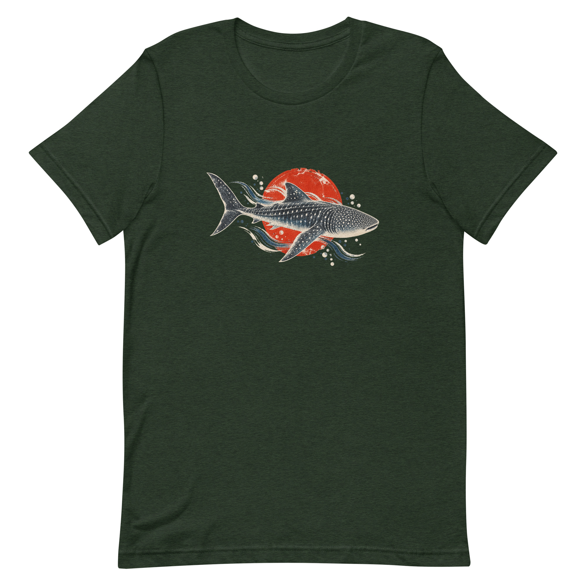 Gyotaku Whale Shark Red Sun Japanese Print, Japanese Art Tee, Mythology Gift - Image 91