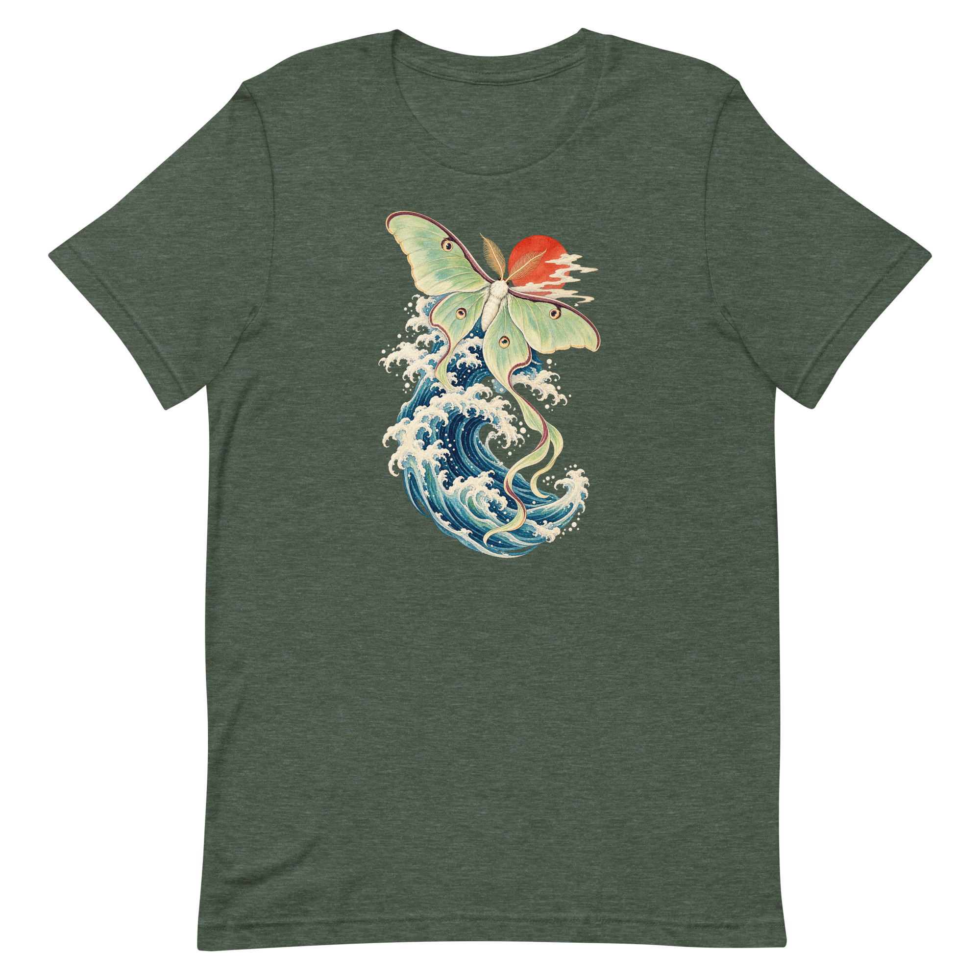 Luna Moth Great Wave Japanese Ukiyo-e Art T-Shirt - Image 20