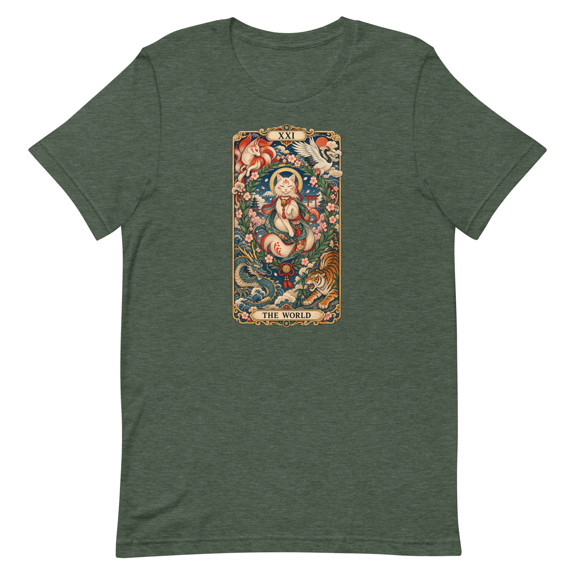 The World Shrine Cat Tarot Japanese Art T-Shirt - Image 20