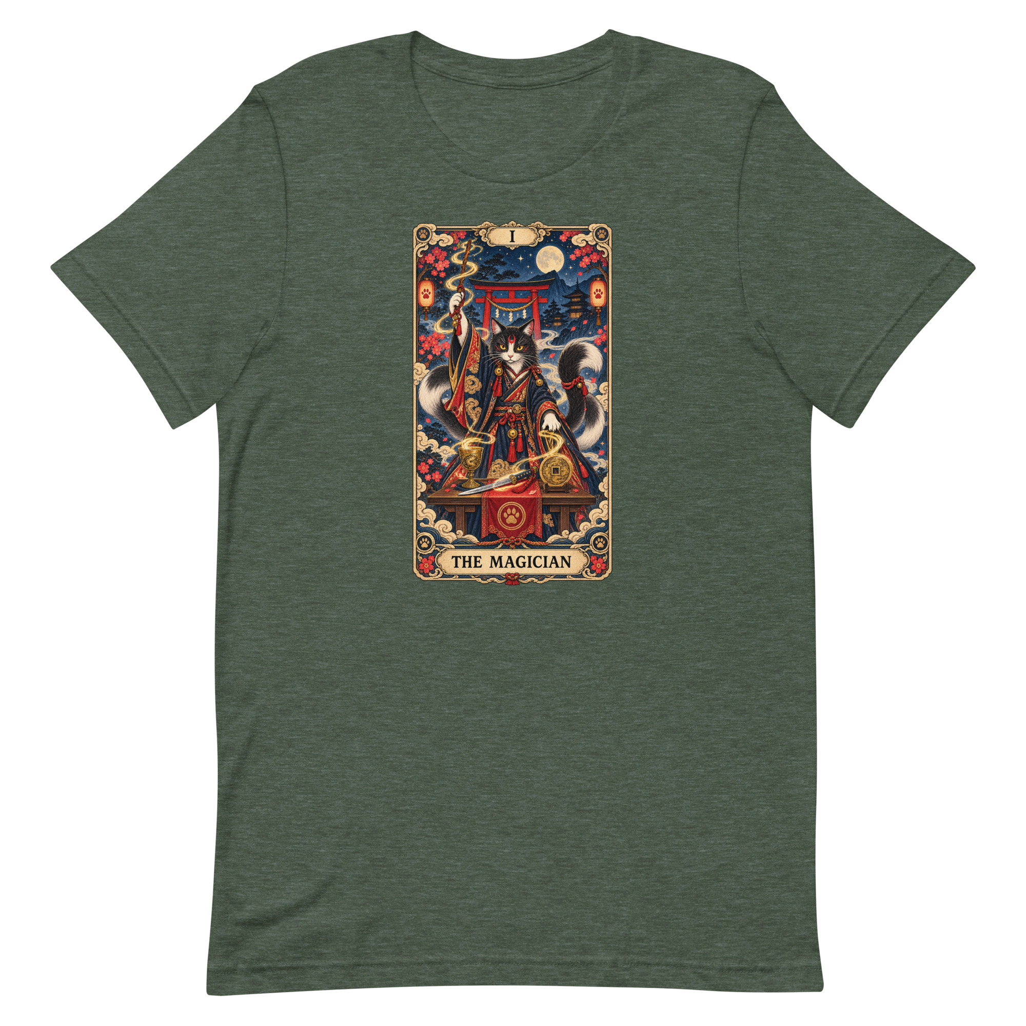 The Magician Bakeneko Cat Tarot Japanese Yokai Art, Japanese Art Tee, Mythology Gift - Image 20