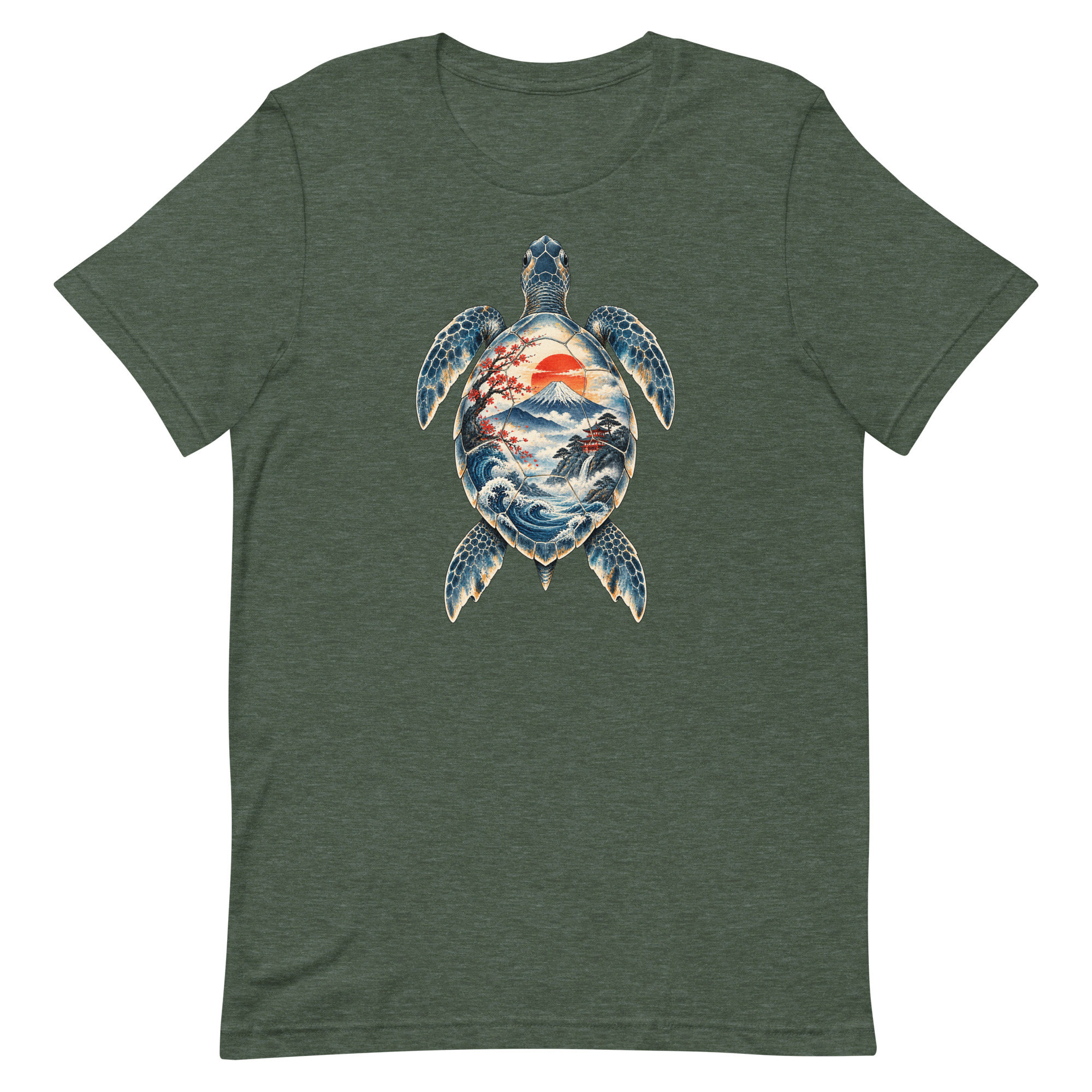 Sea Turtle Mount Fuji Sunrise Japanese Art, Japanese Art Tee, Mythology Gift - Image 22