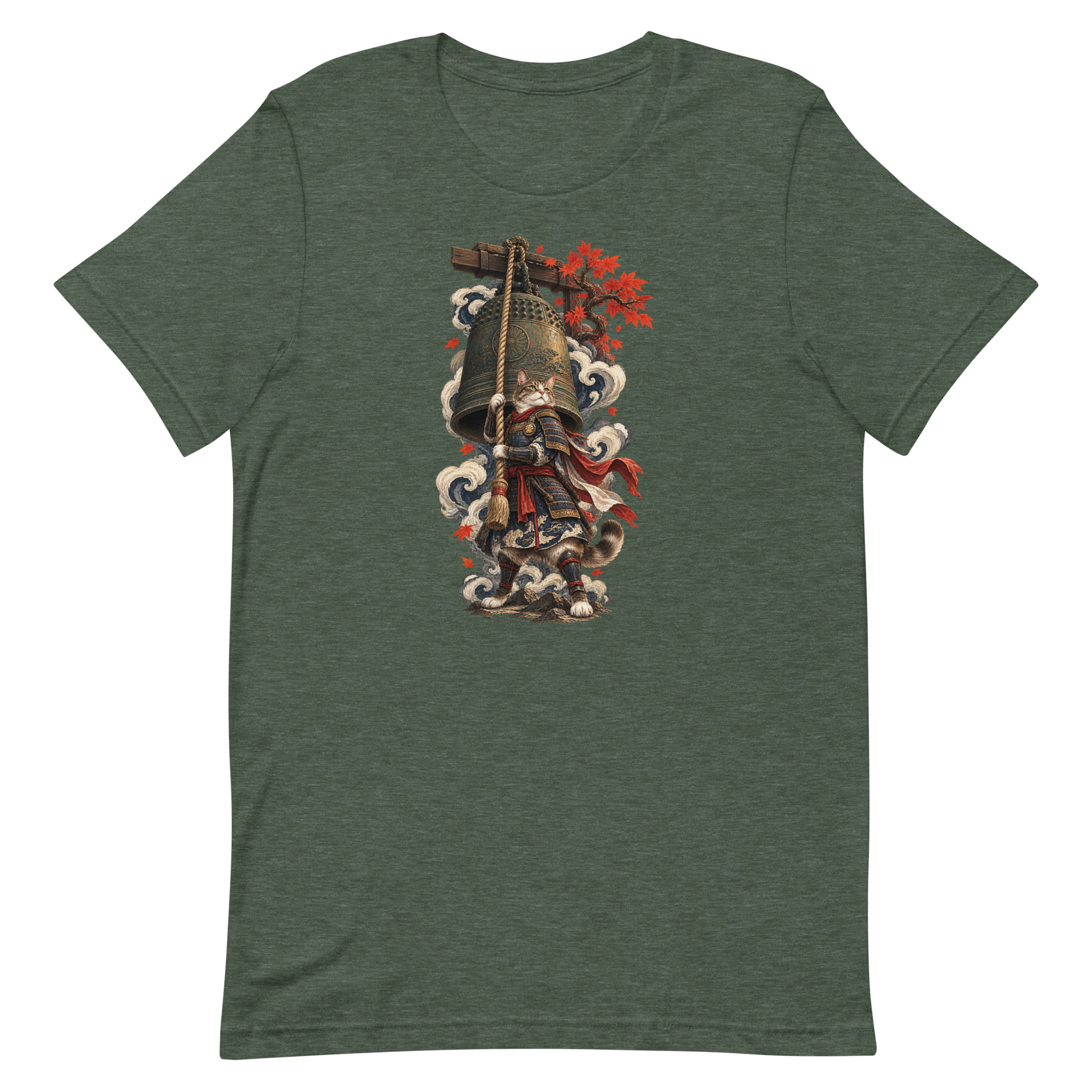 Samurai Cat Temple Bell Guardian Japanese Art, Japanese Art Tee, Mythology Gift - Image 22