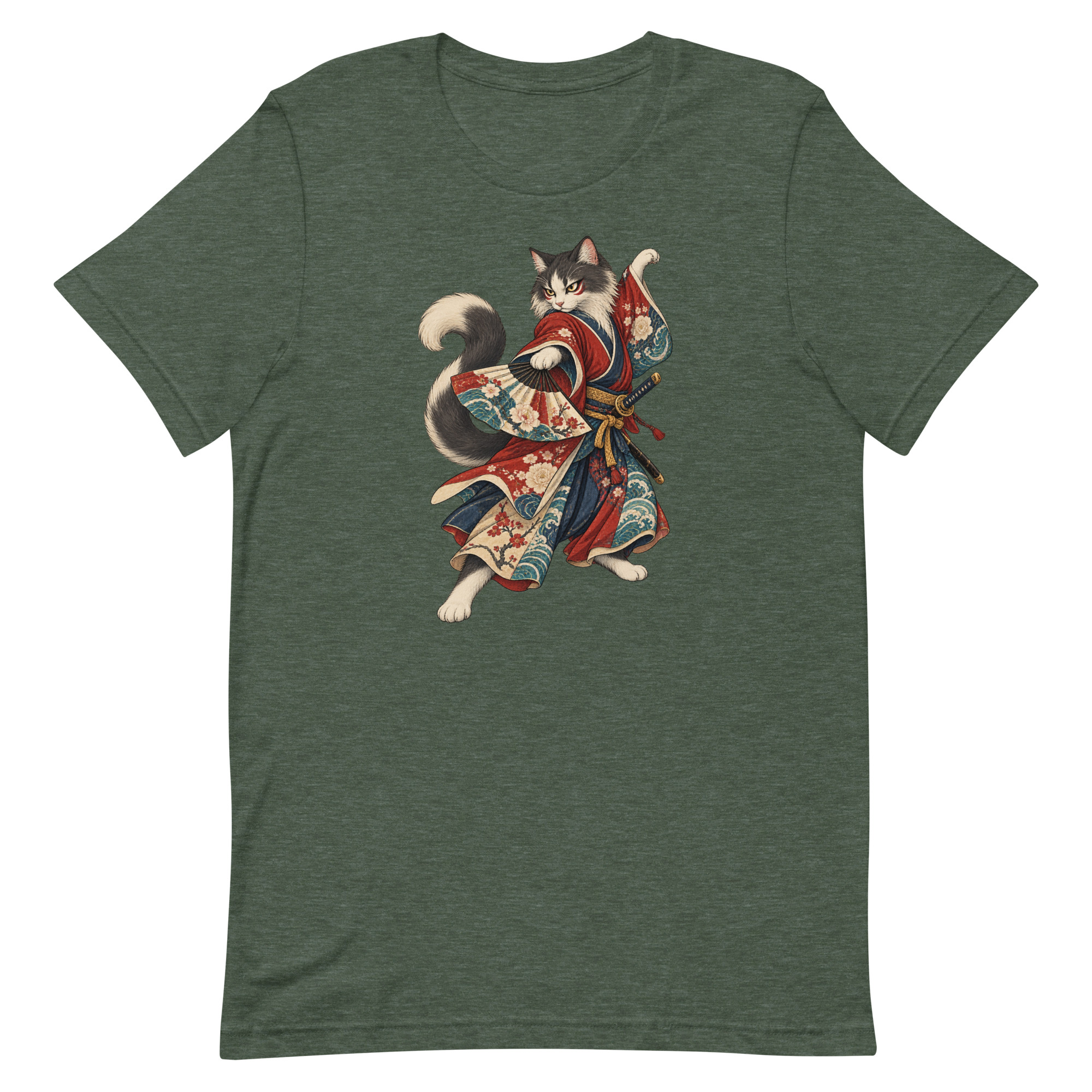 Samurai Cat Kabuki Fan Japanese Warrior Art, Japanese Art Tee, Mythology Gift - Image 22