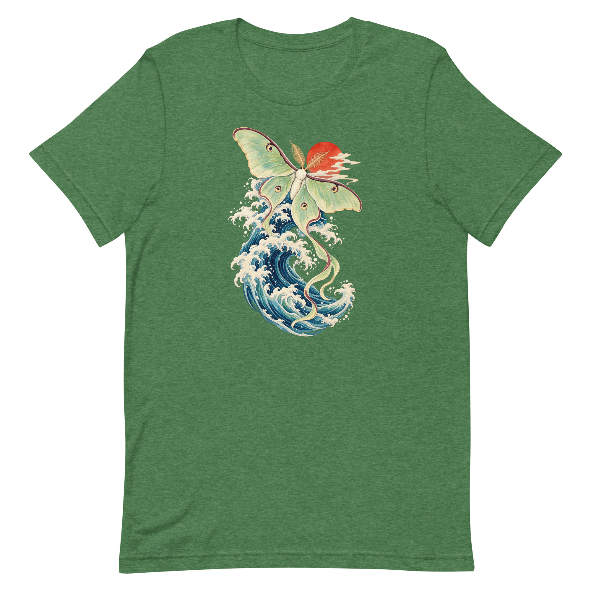Luna Moth Great Wave Japanese Ukiyo-e Art T-Shirt - Image 90