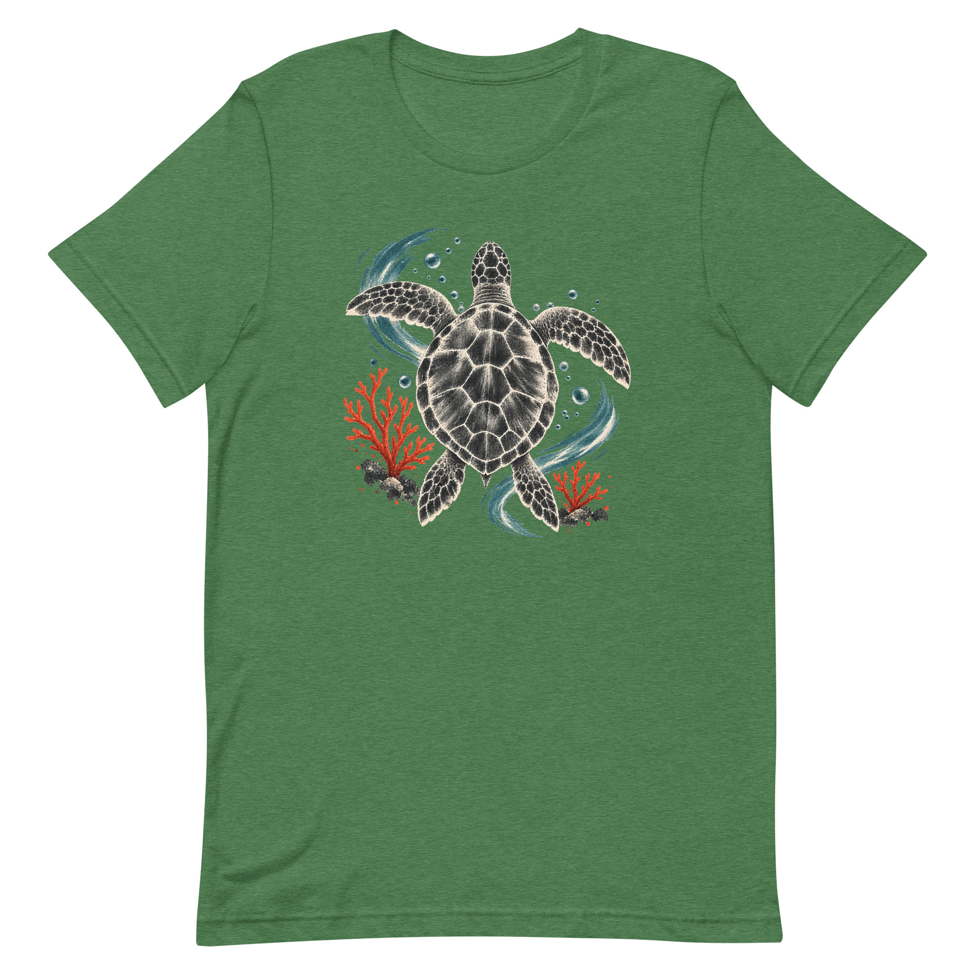 Gyotaku Sea Turtle Coral Japanese Print Art, Japanese Art Tee, Mythology Gift - Image 92