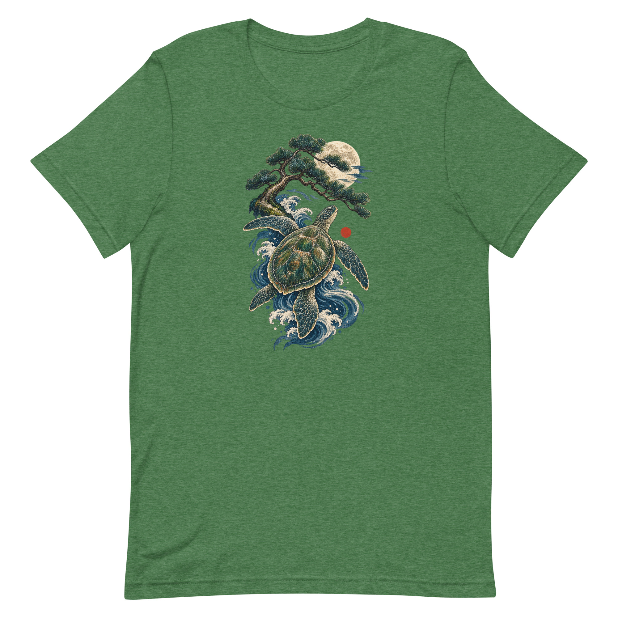 Ancient Sea Turtle Pine Moon Japanese Art, Japanese Art Tee, Mythology Gift - Image 90