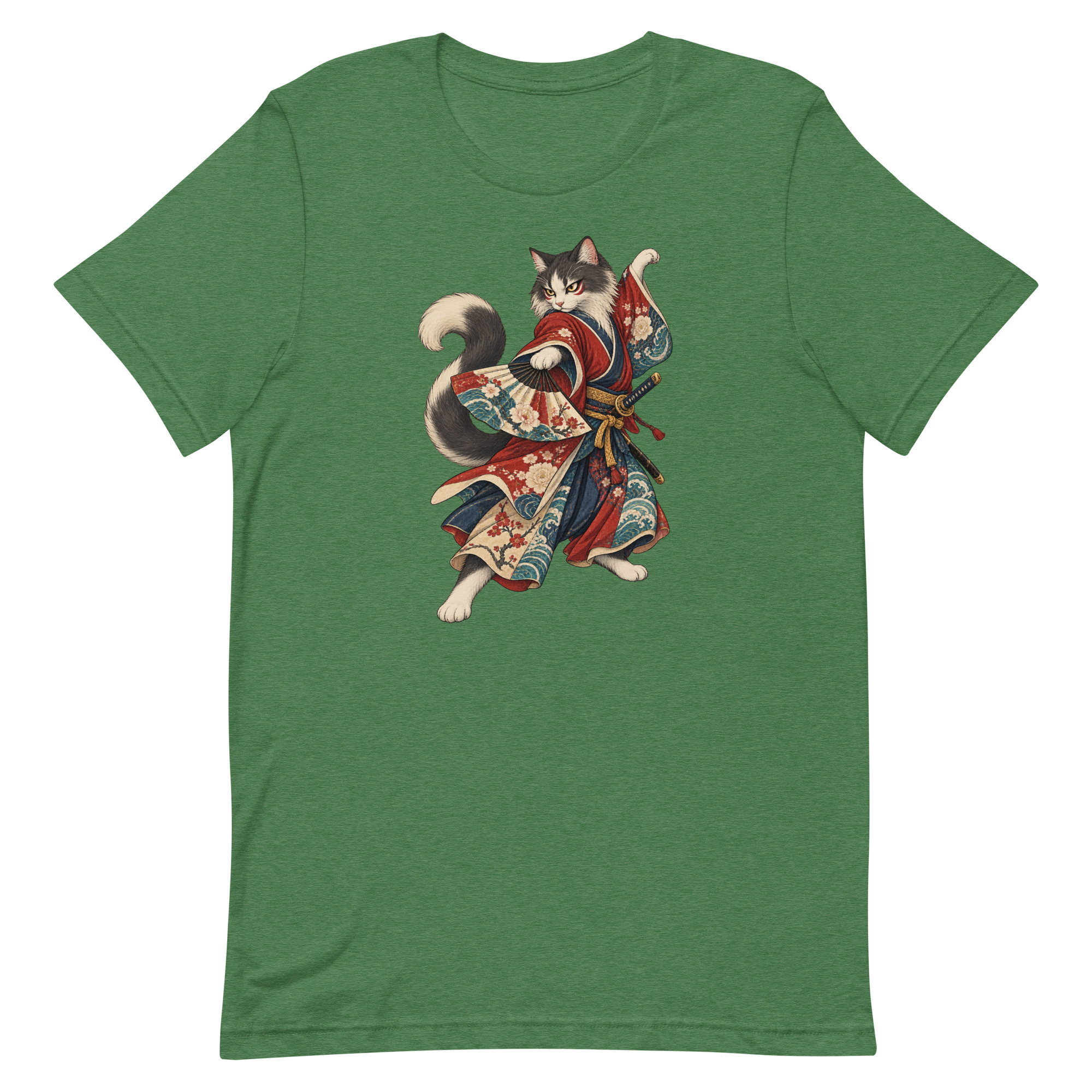 Samurai Cat Kabuki Fan Japanese Warrior Art, Japanese Art Tee, Mythology Gift - Image 92