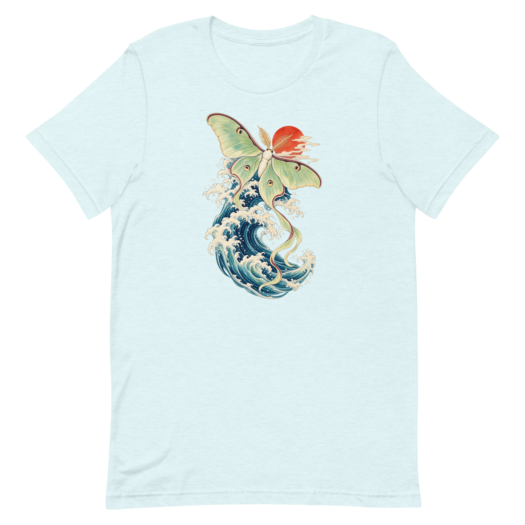 Luna Moth Great Wave Japanese Ukiyo-e Art T-Shirt - Image 71
