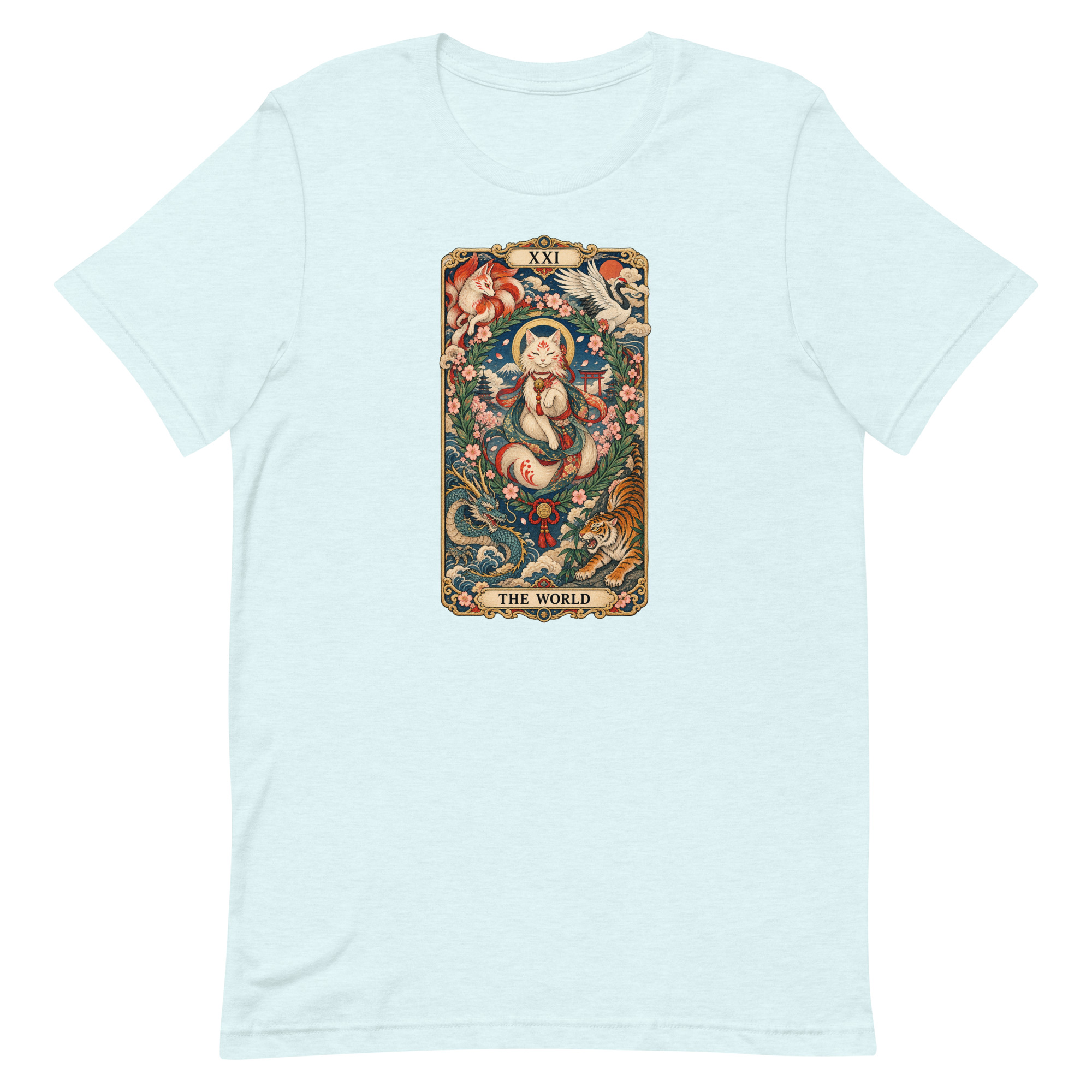 The World Shrine Cat Tarot Japanese Art T-Shirt - Image 71