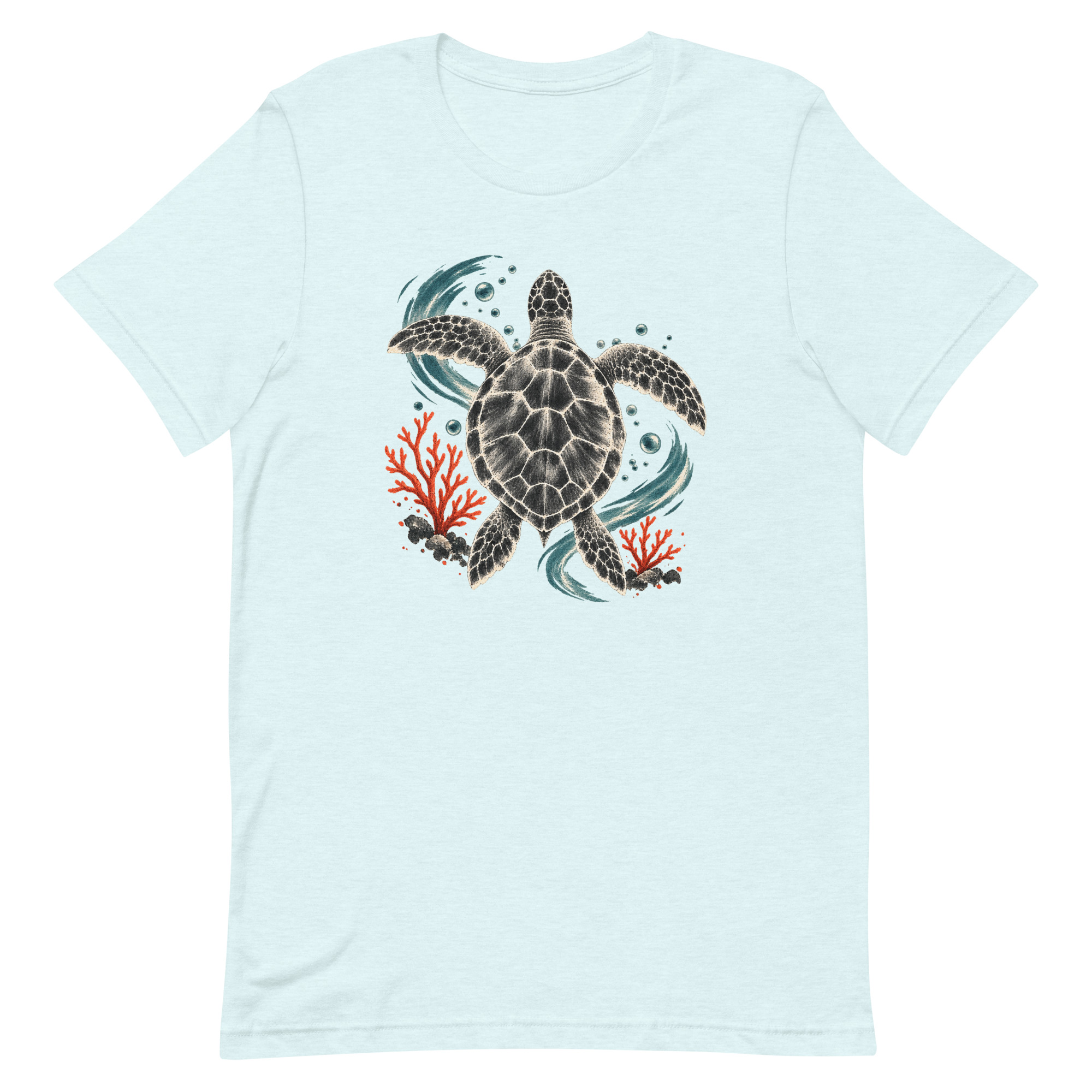 Gyotaku Sea Turtle Coral Japanese Print Art, Japanese Art Tee, Mythology Gift - Image 73