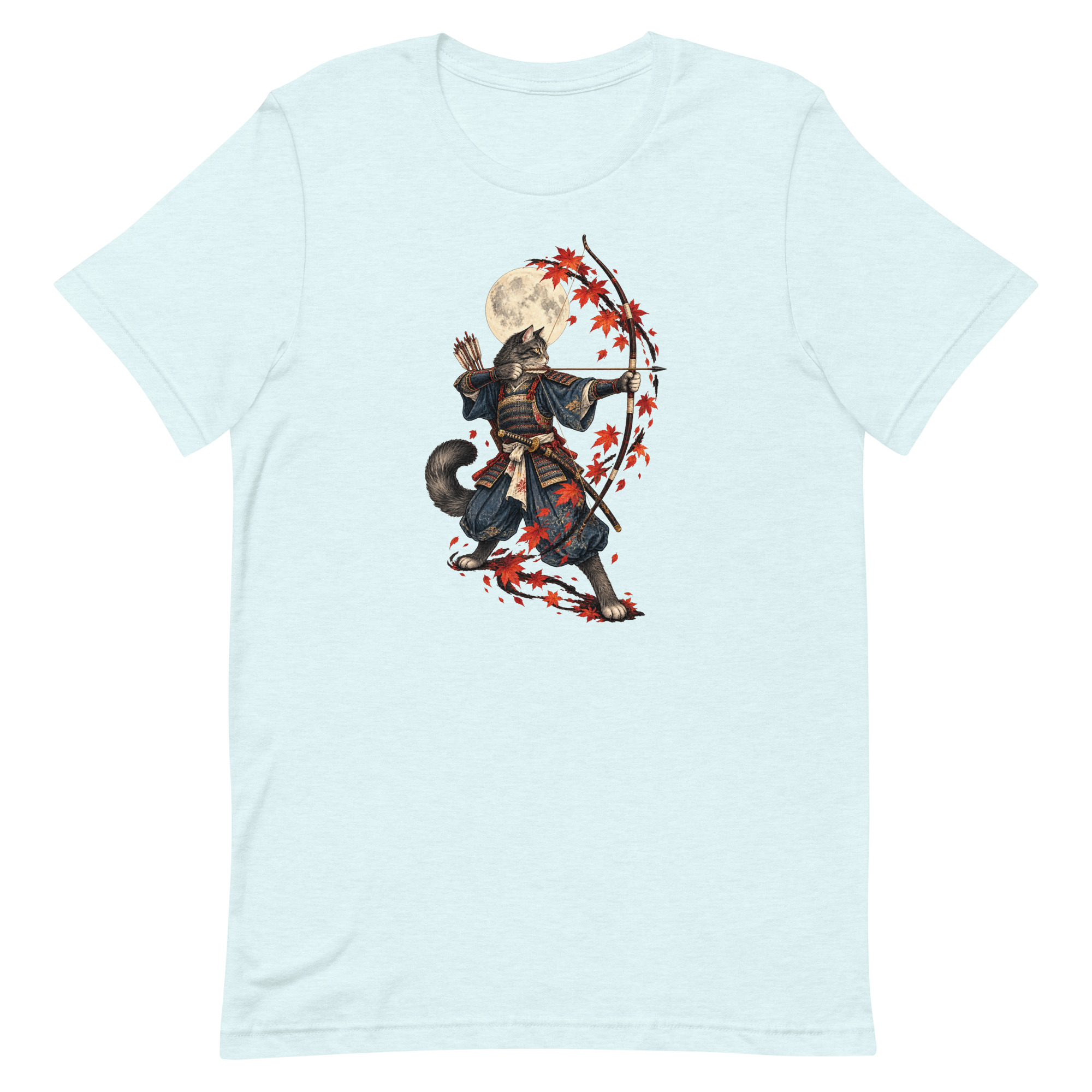 Samurai Cat Archer Maple Moon Japanese Art, Japanese Art Tee, Mythology Gift - Image 73