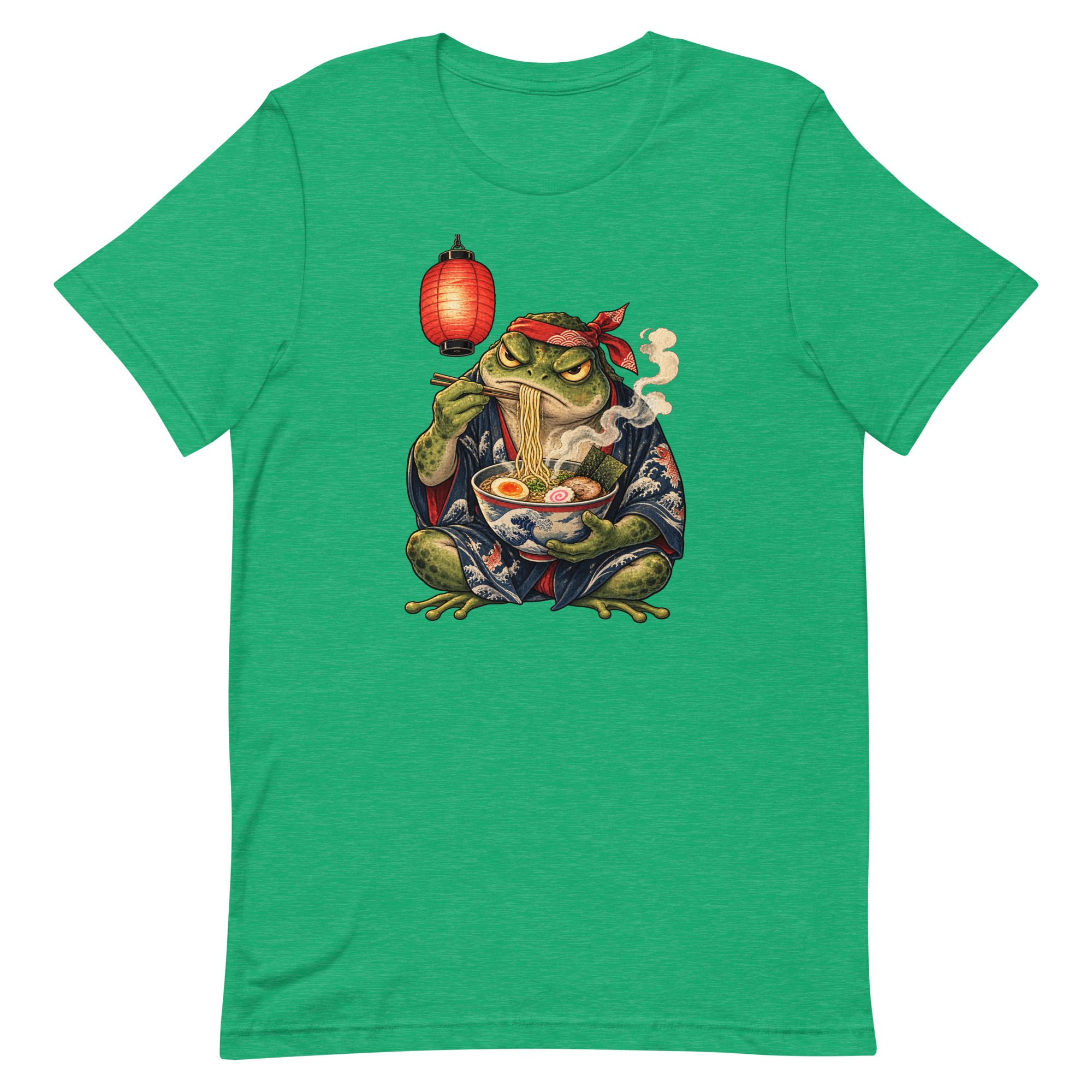 Grumpy Frog Ramen Lantern Japanese Ink Art T-Shirt - Image 23