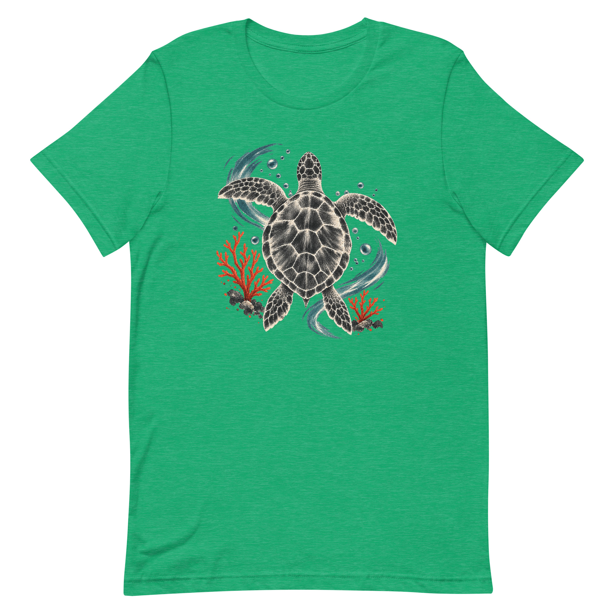 Gyotaku Sea Turtle Coral Japanese Print Art, Japanese Art Tee, Mythology Gift - Image 23