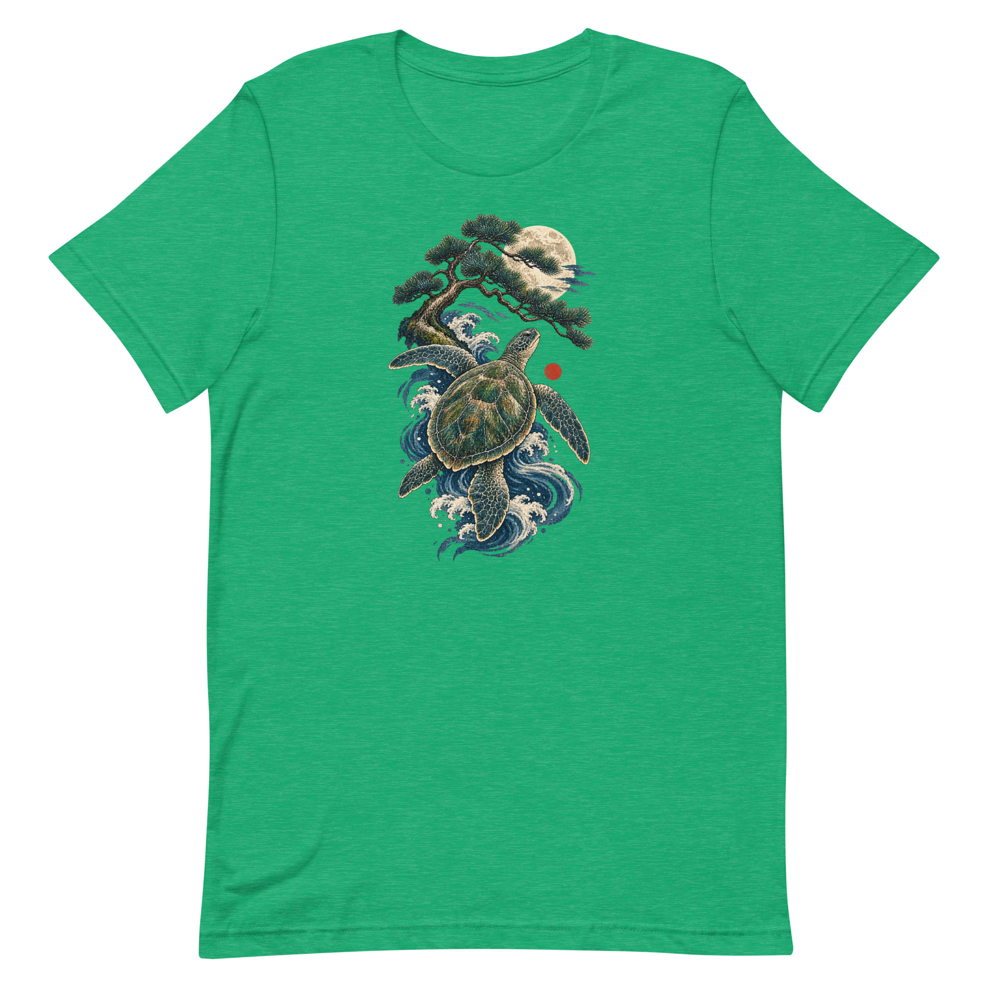 Ancient Sea Turtle Pine Moon Japanese Art, Japanese Art Tee, Mythology Gift - Image 21