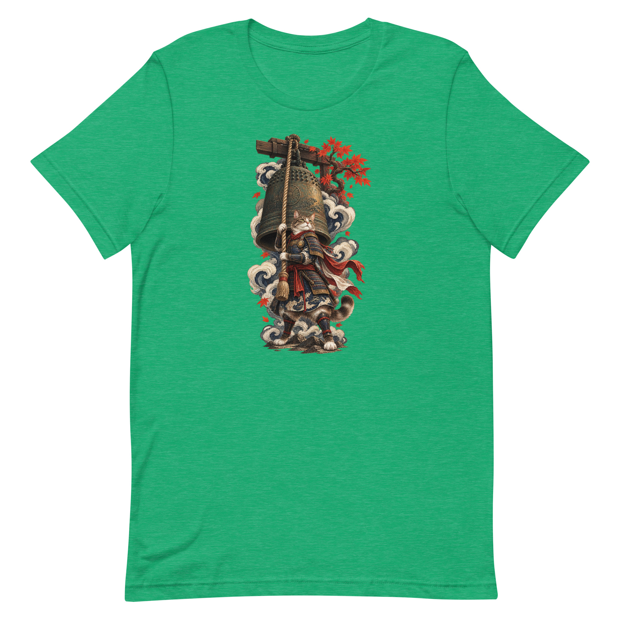 Samurai Cat Temple Bell Guardian Japanese Art, Japanese Art Tee, Mythology Gift - Image 23