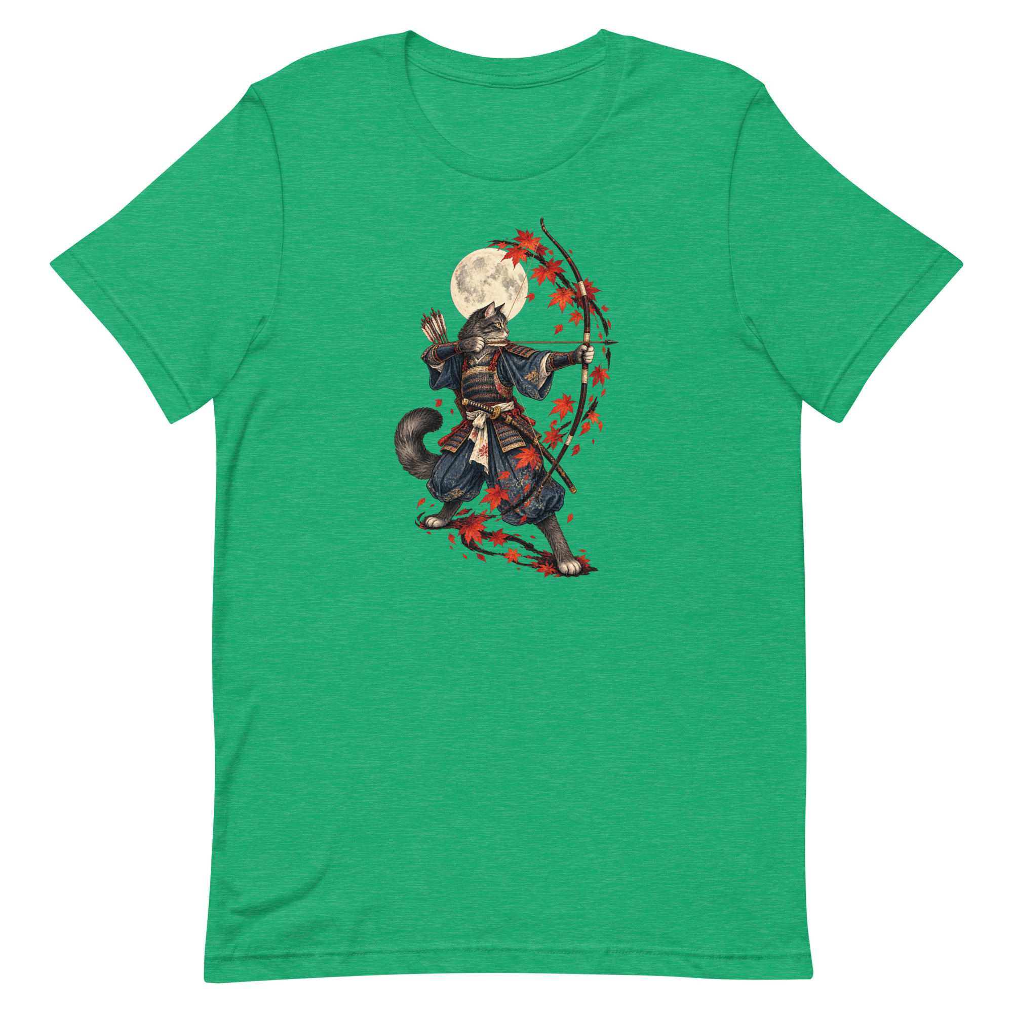 Samurai Cat Archer Maple Moon Japanese Art, Japanese Art Tee, Mythology Gift - Image 23