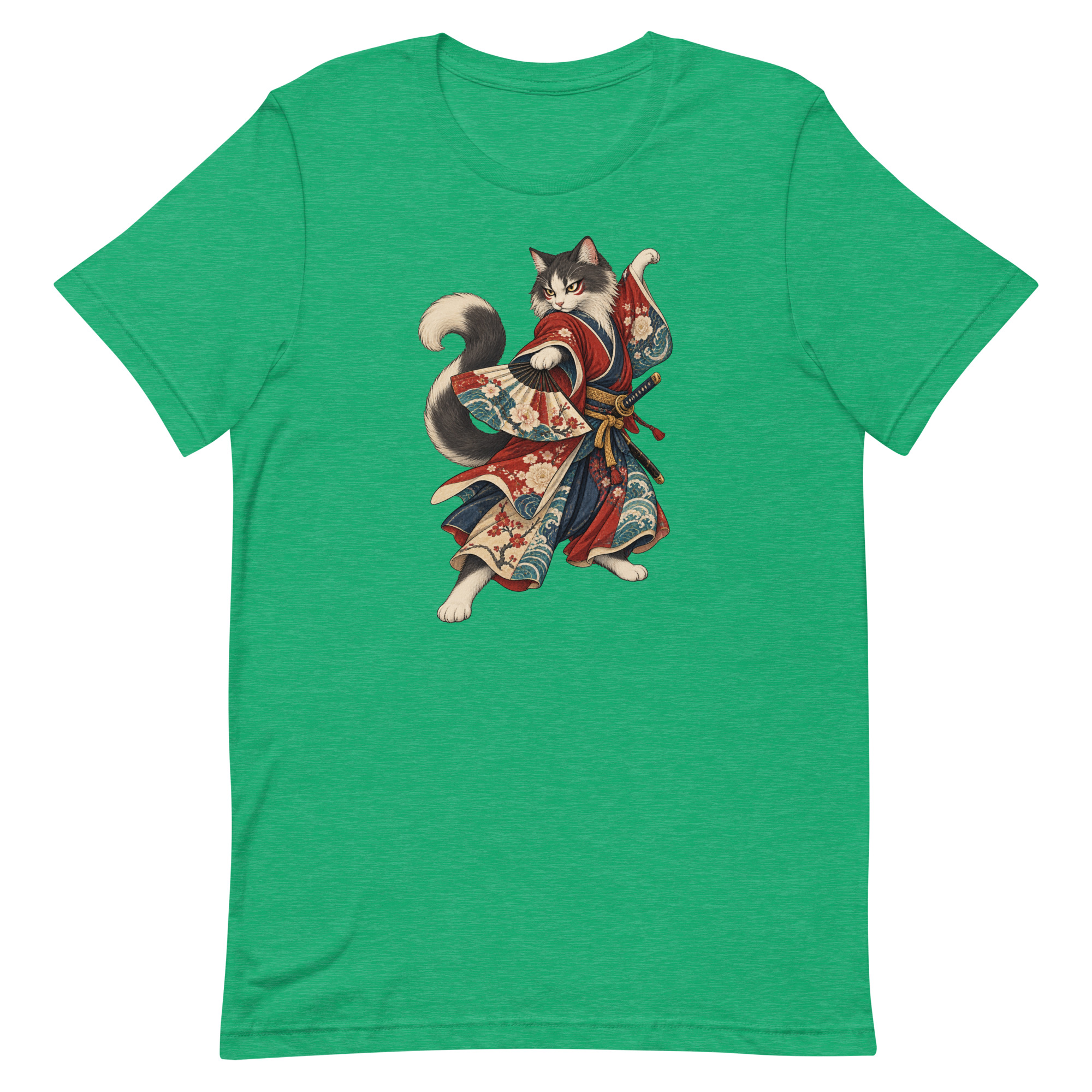 Samurai Cat Kabuki Fan Japanese Warrior Art, Japanese Art Tee, Mythology Gift - Image 23