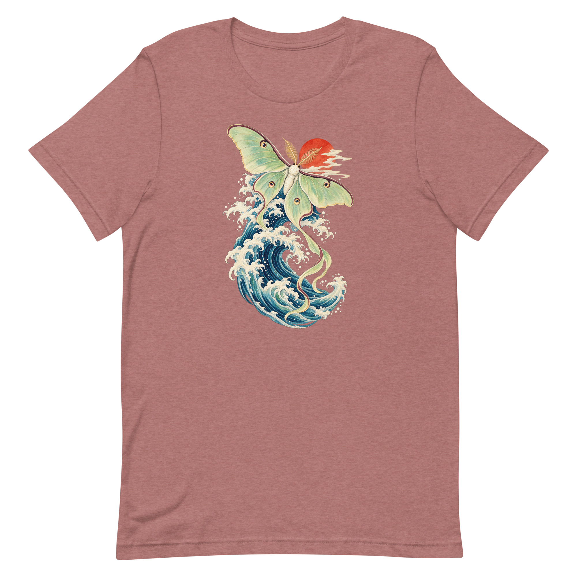 Luna Moth Great Wave Japanese Ukiyo-e Art T-Shirt - Image 22