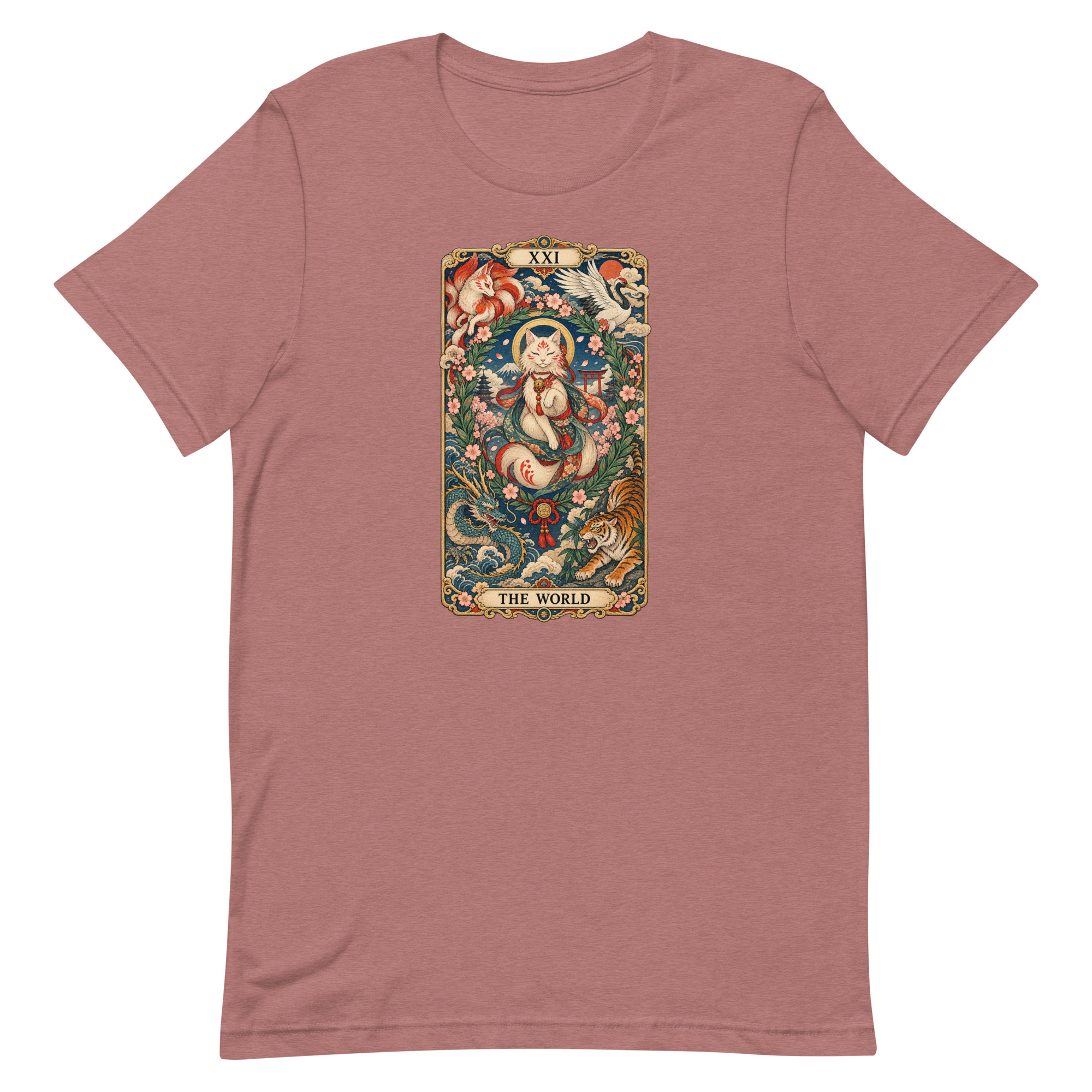 The World Shrine Cat Tarot Japanese Art T-Shirt - Image 22
