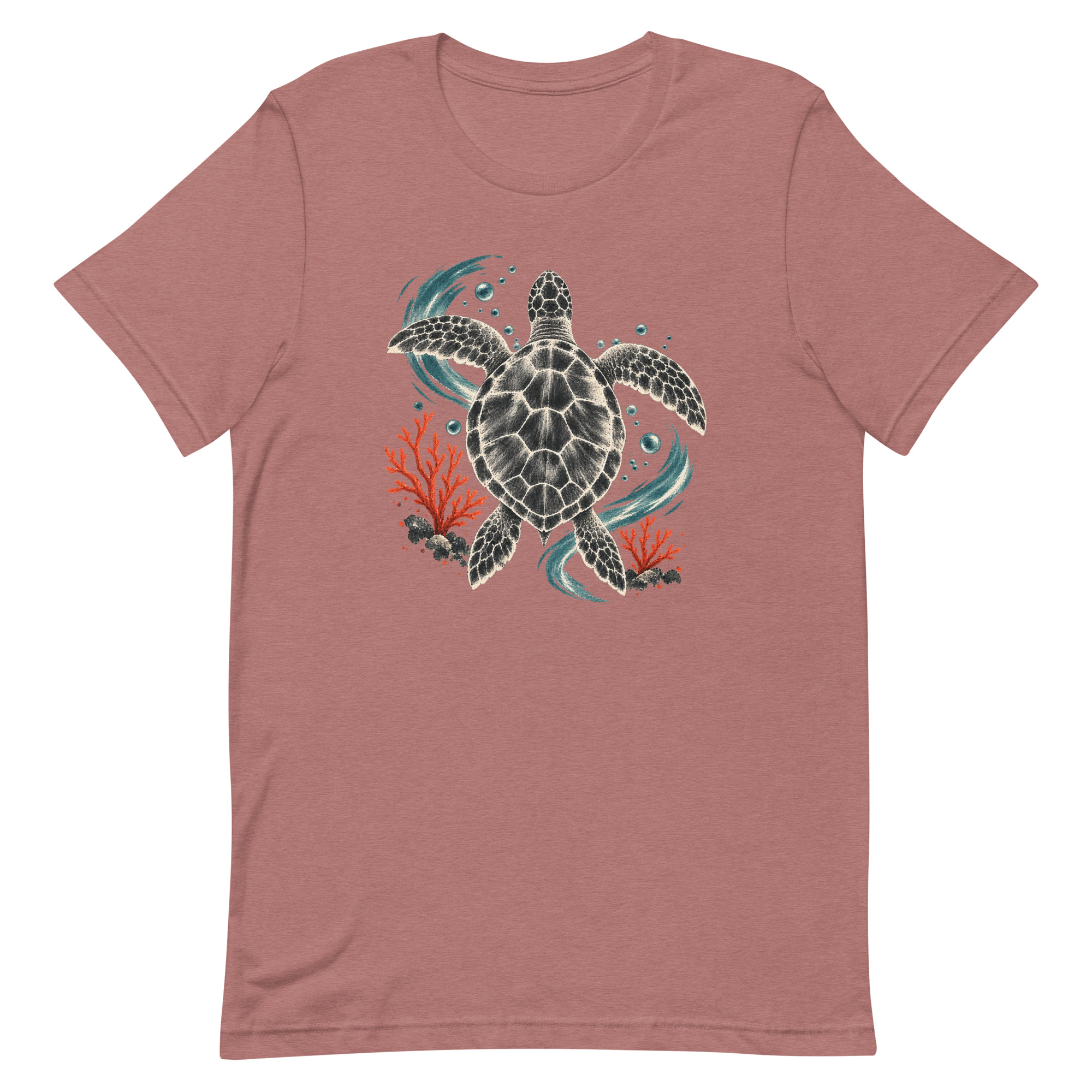 Gyotaku Sea Turtle Coral Japanese Print Art, Japanese Art Tee, Mythology Gift - Image 24