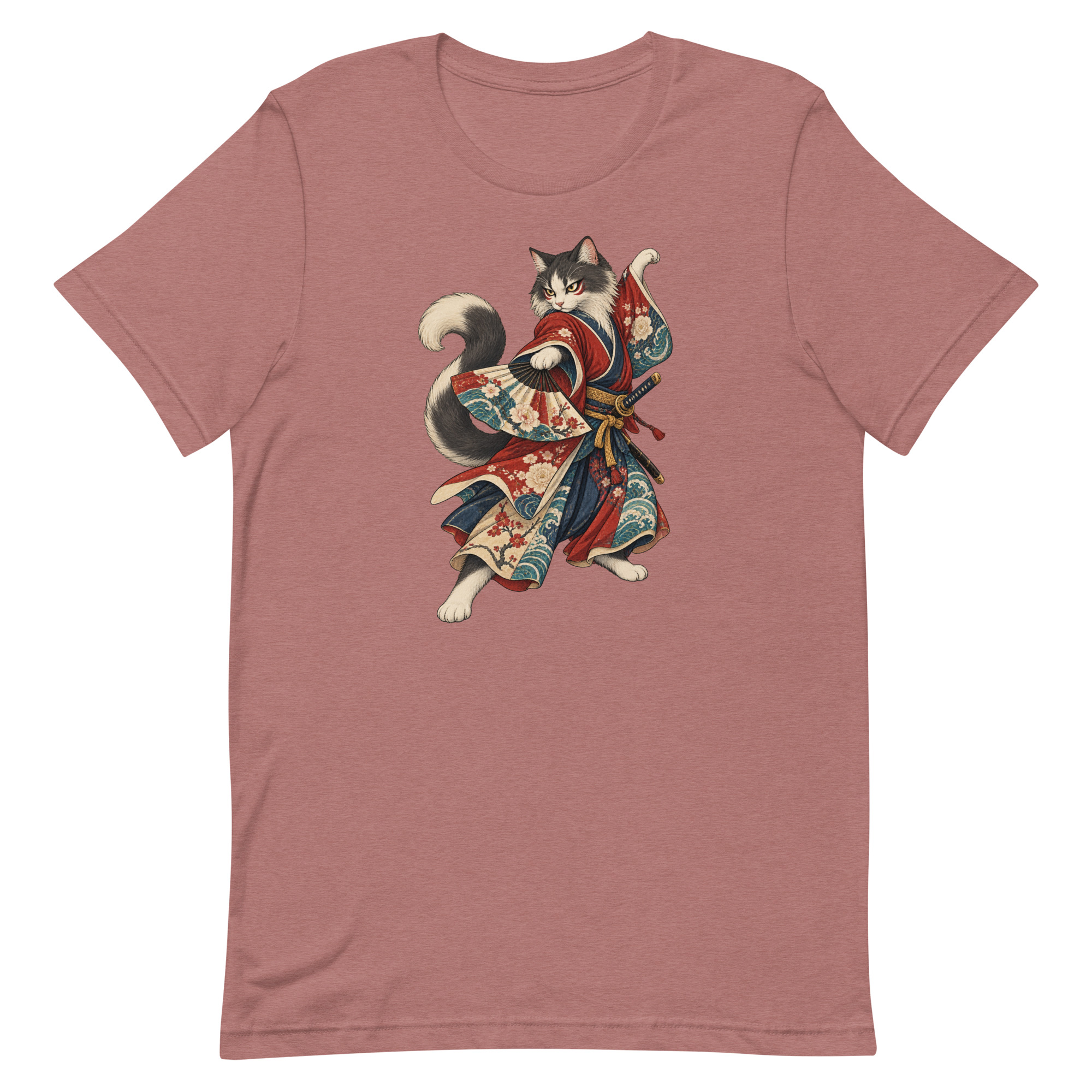 Samurai Cat Kabuki Fan Japanese Warrior Art, Japanese Art Tee, Mythology Gift - Image 24