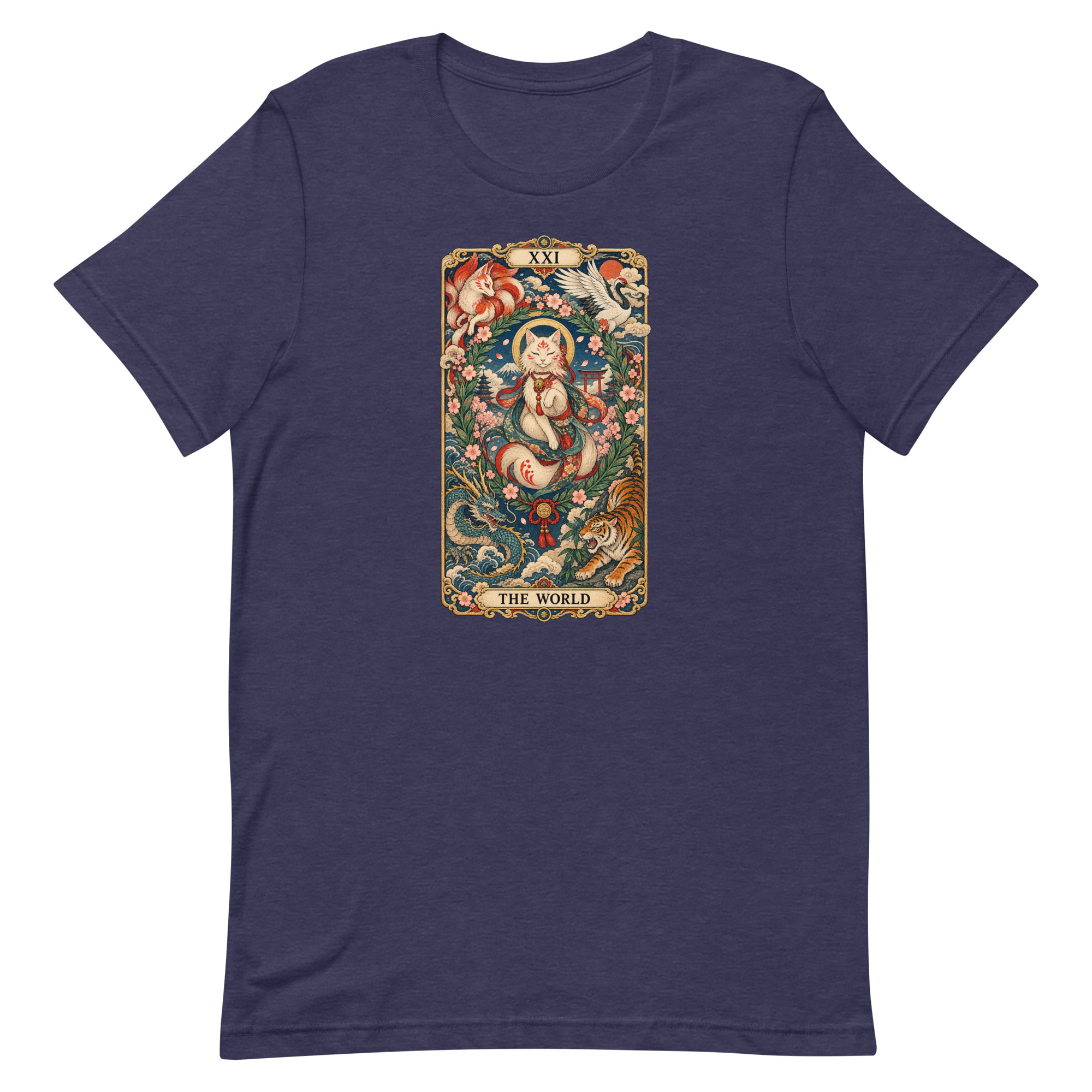 The World Shrine Cat Tarot Japanese Art T-Shirt - Image 23