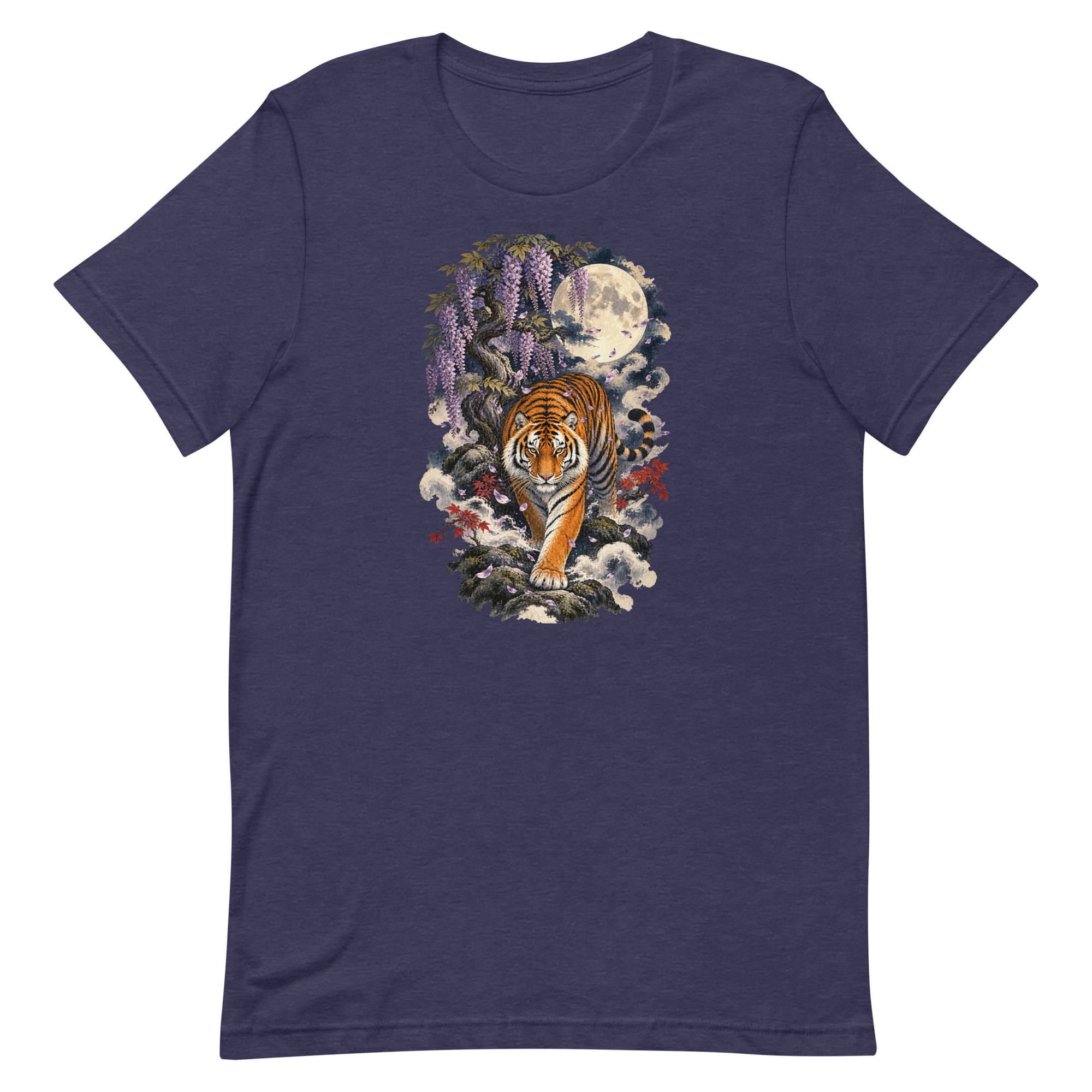 Japanese Tiger Wisteria Full Moon Art, Japanese Art Tee, Mythology Gift - Image 23