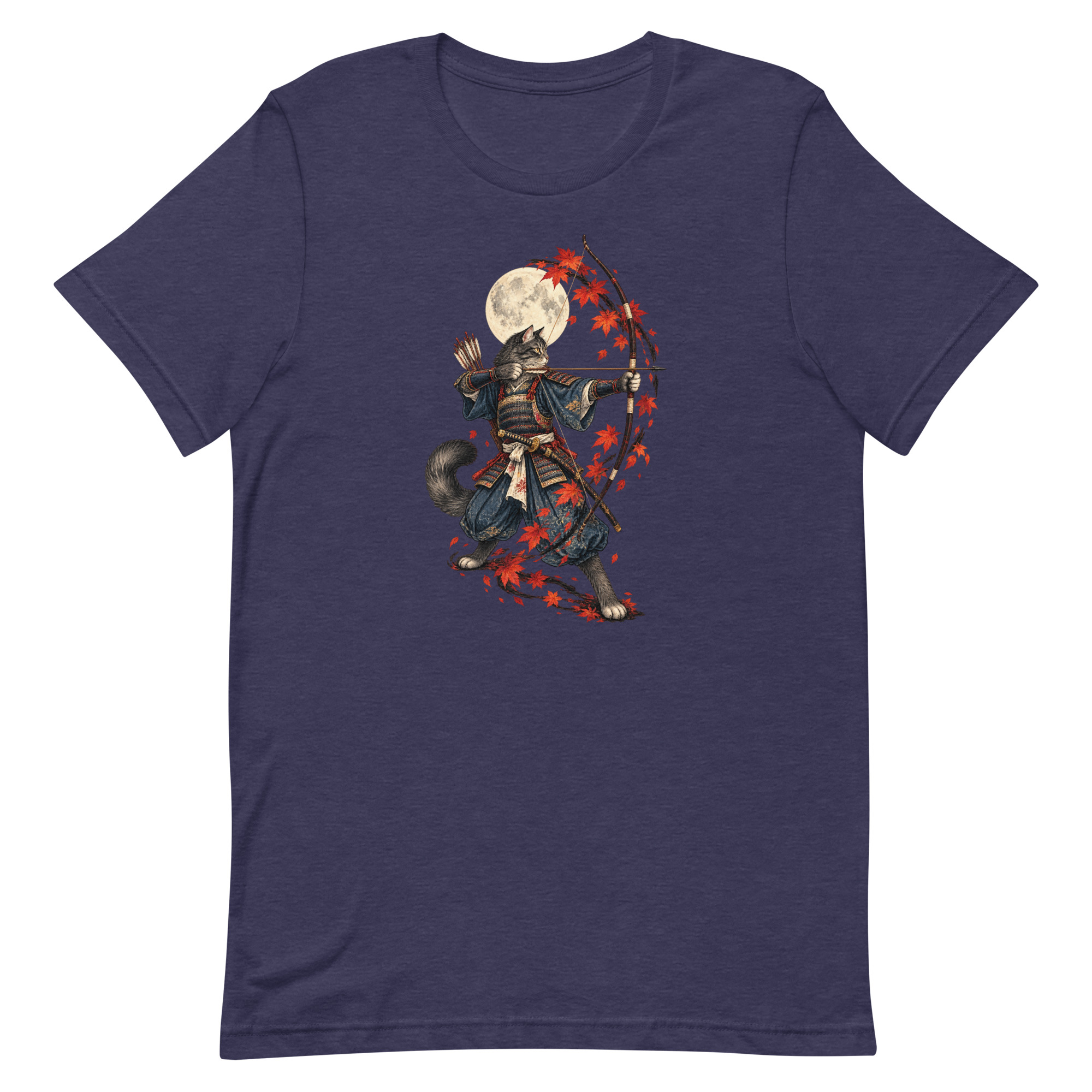 Samurai Cat Archer Maple Moon Japanese Art, Japanese Art Tee, Mythology Gift - Image 25