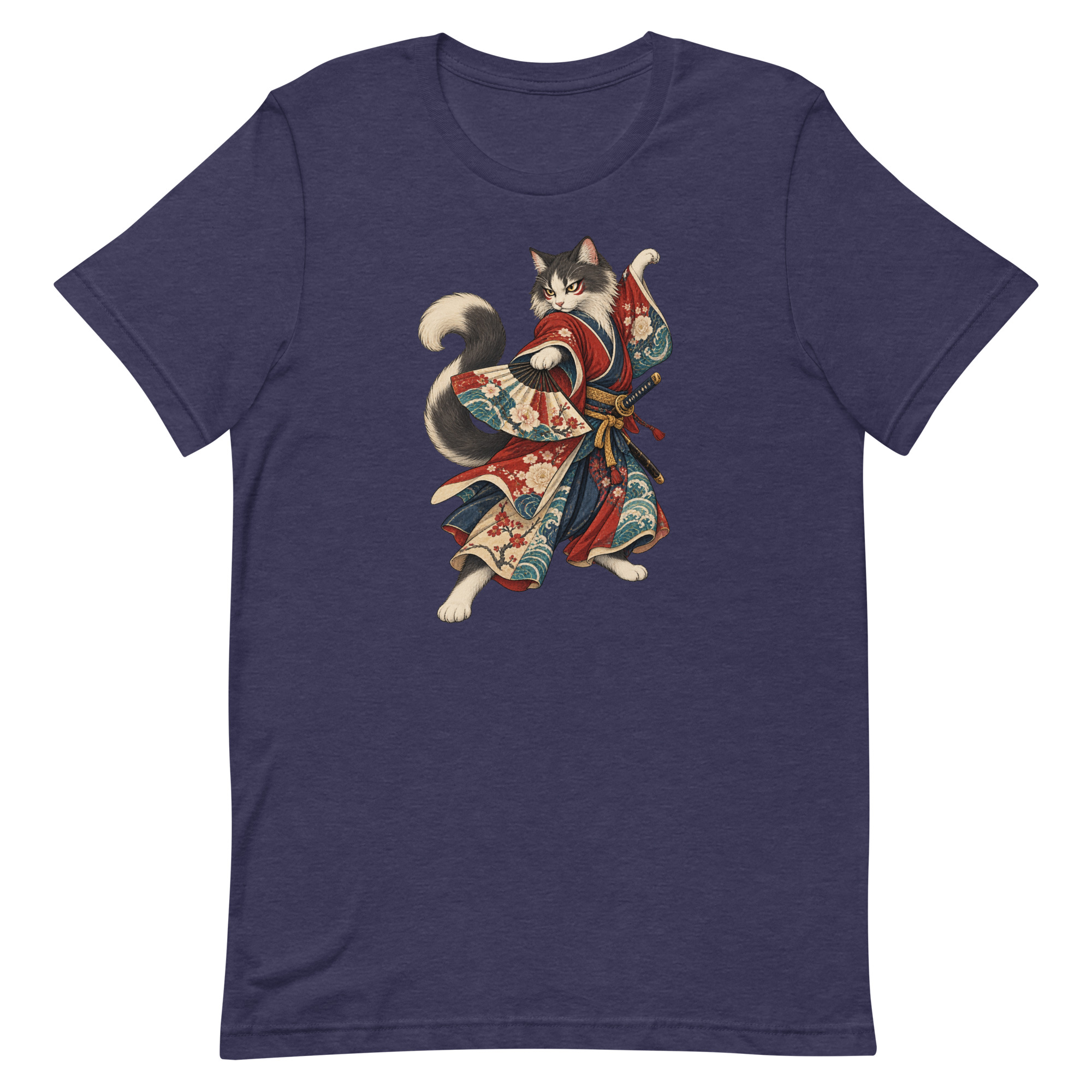 Samurai Cat Kabuki Fan Japanese Warrior Art, Japanese Art Tee, Mythology Gift - Image 25