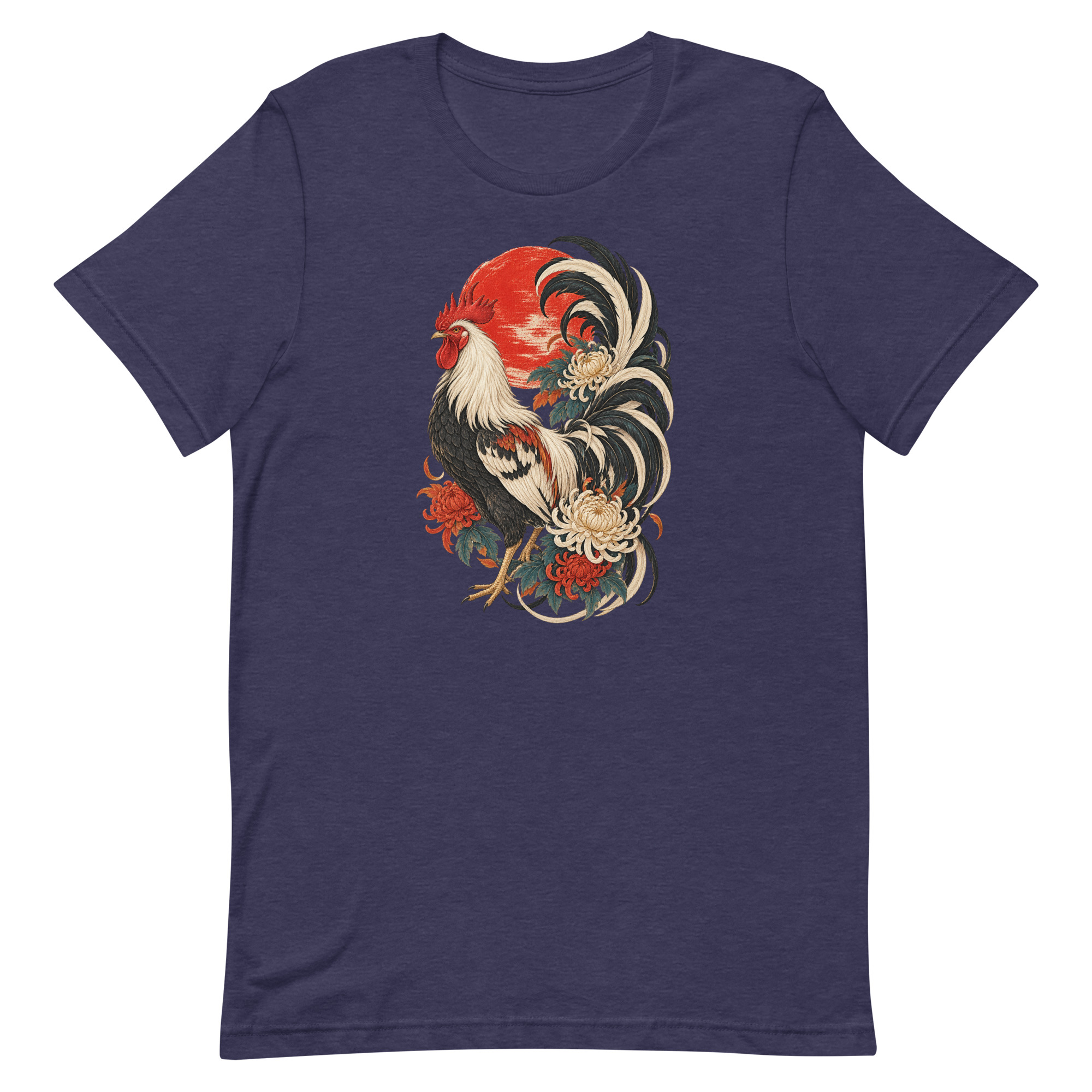 Japanese Rooster Red Sun Chrysanthemum Art, Japanese Art Tee, Mythology Gift - Image 23
