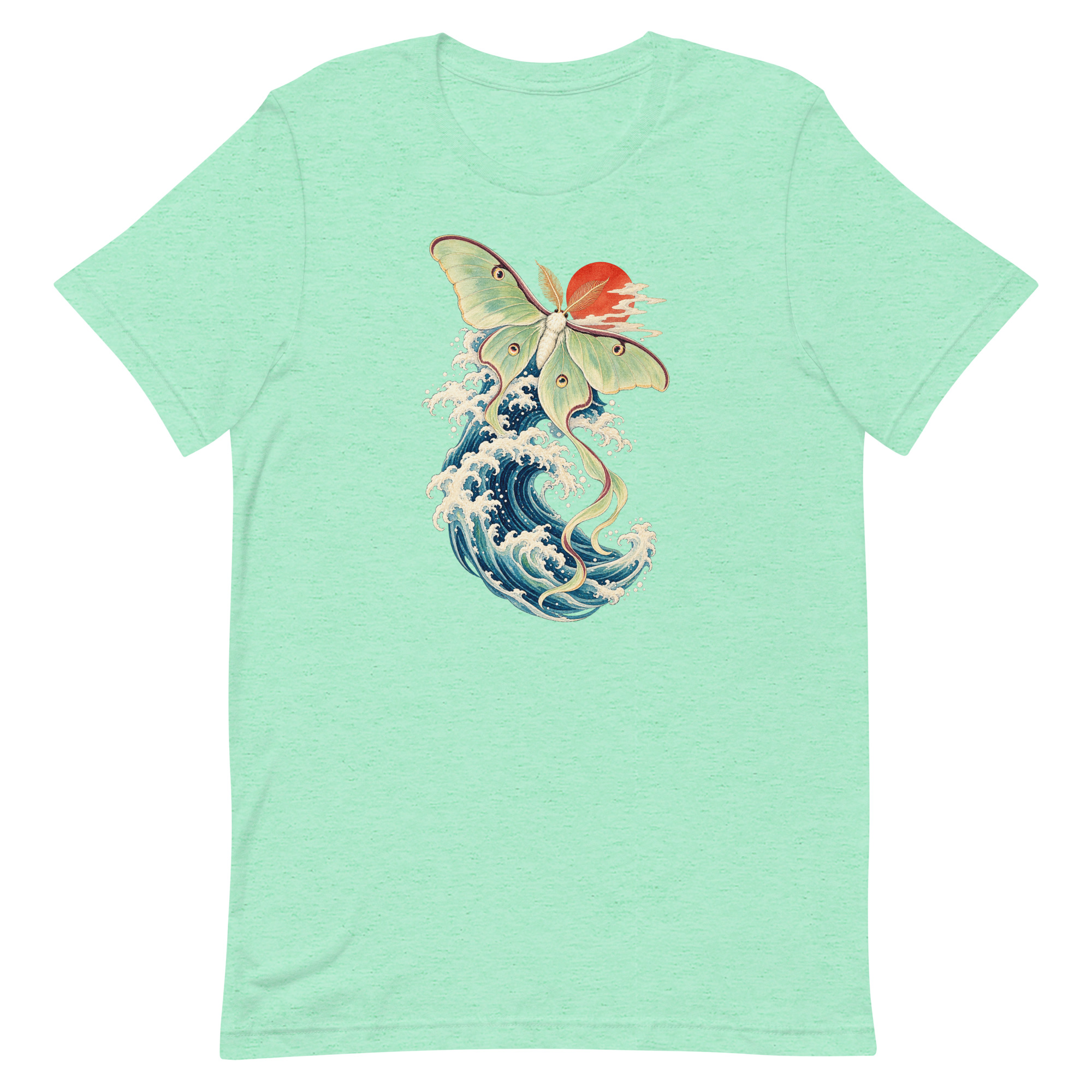 Luna Moth Great Wave Japanese Ukiyo-e Art T-Shirt - Image 24