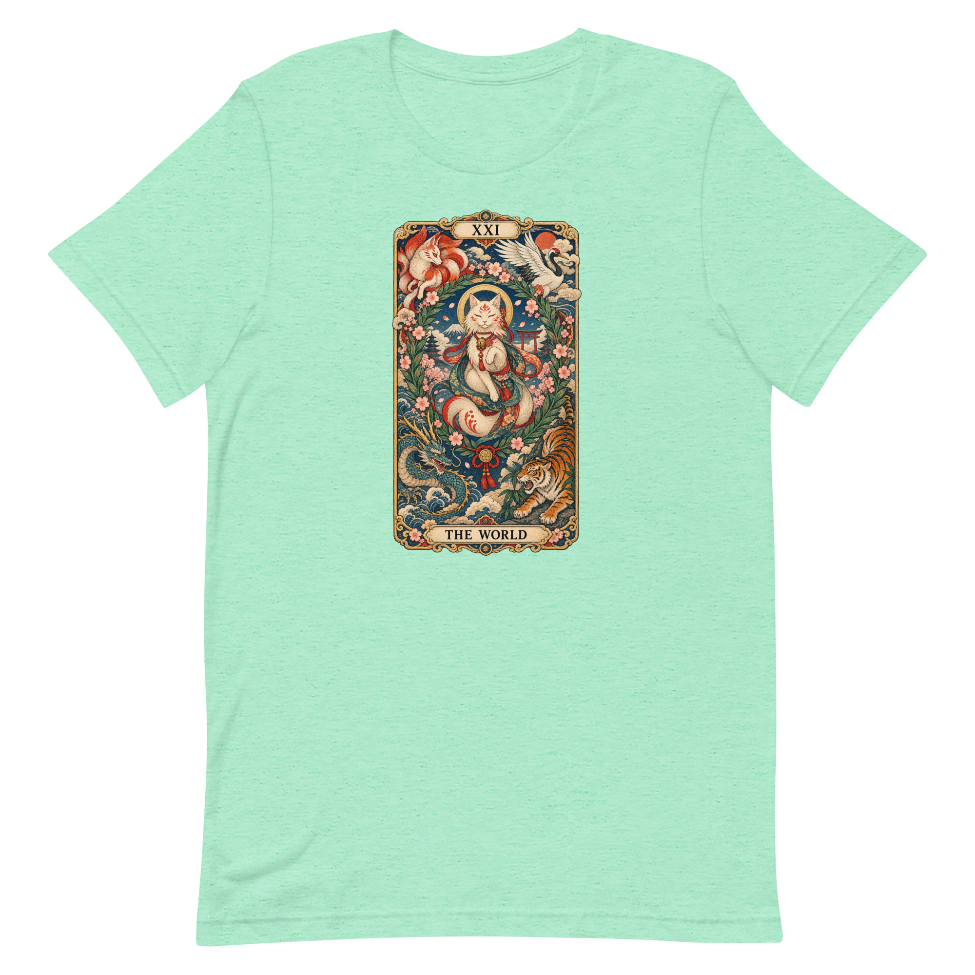The World Shrine Cat Tarot Japanese Art T-Shirt - Image 24