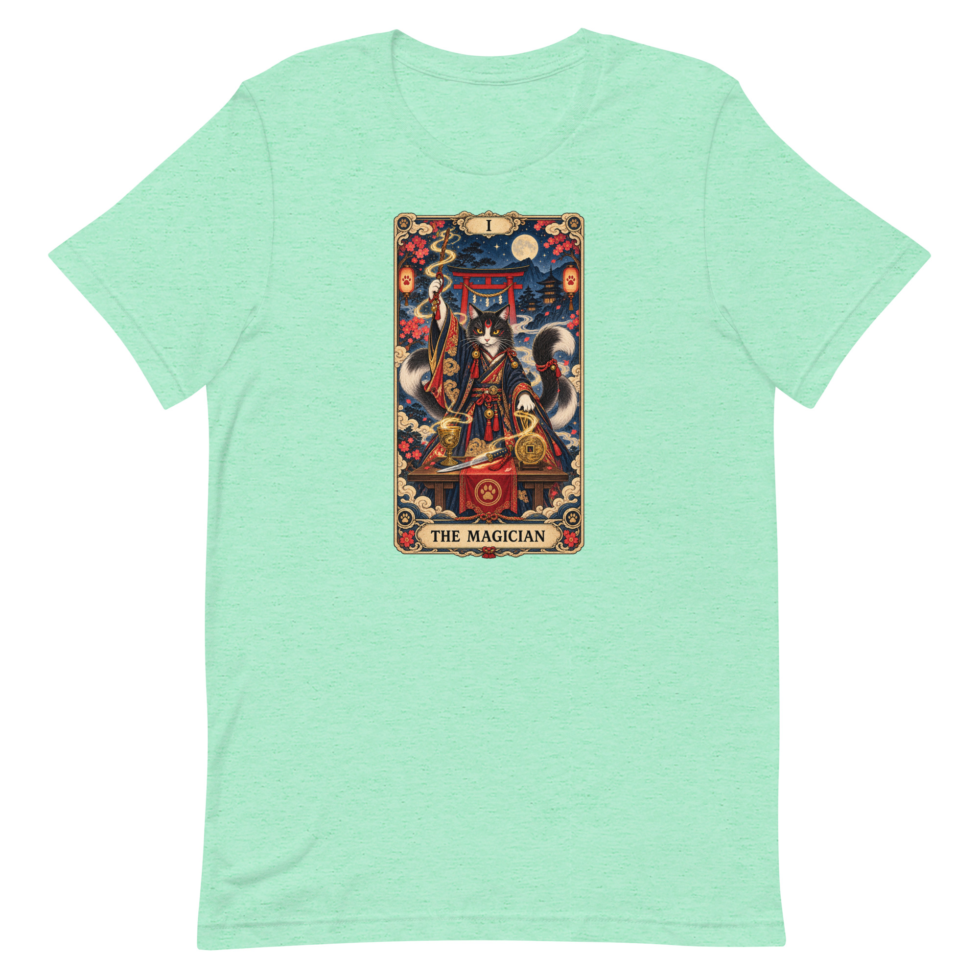 The Magician Bakeneko Cat Tarot Japanese Yokai Art, Japanese Art Tee, Mythology Gift - Image 24