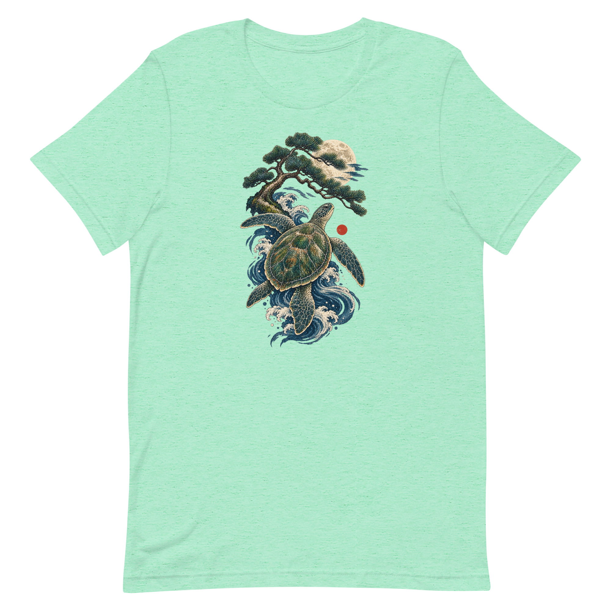 Ancient Sea Turtle Pine Moon Japanese Art, Japanese Art Tee, Mythology Gift - Image 24