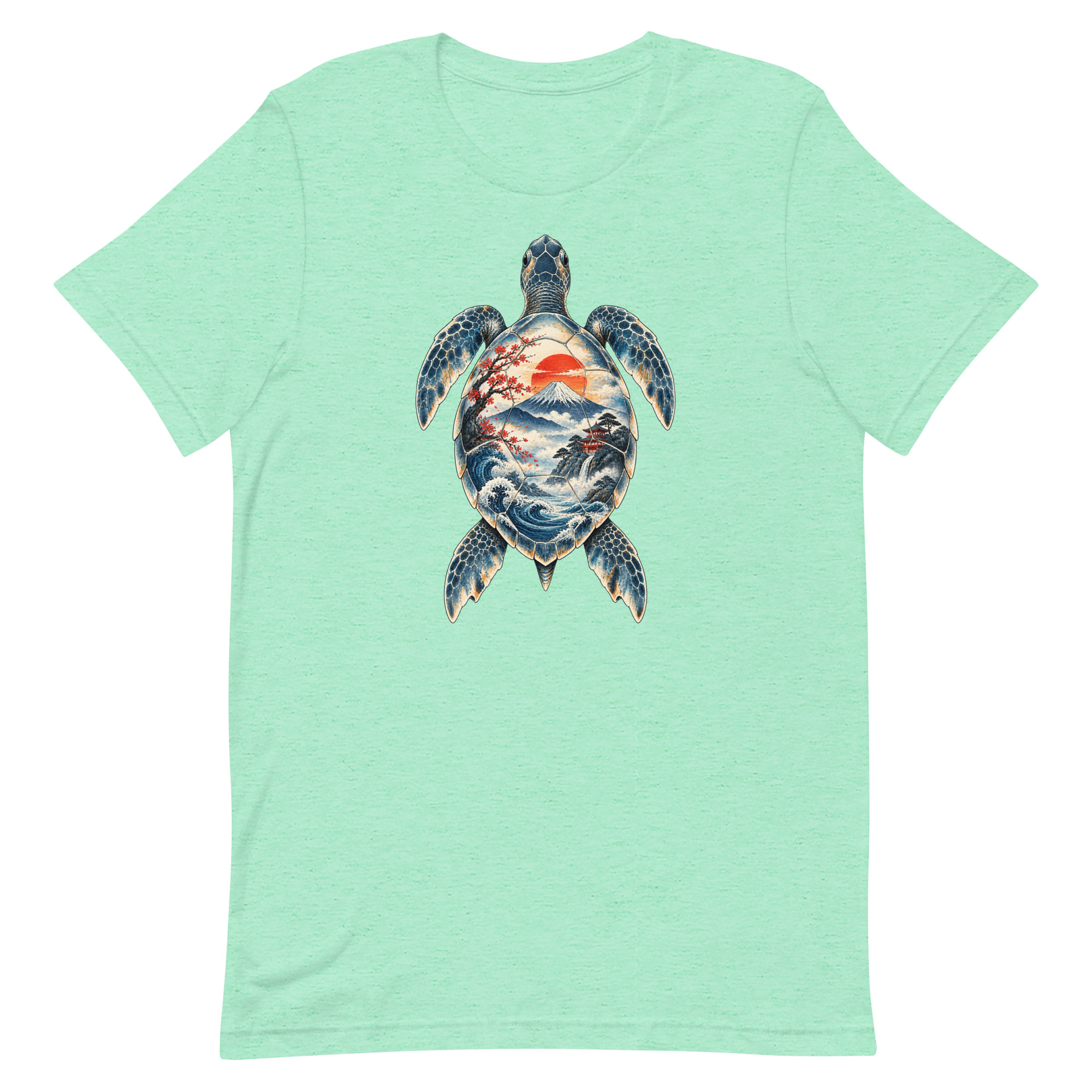 Sea Turtle Mount Fuji Sunrise Japanese Art, Japanese Art Tee, Mythology Gift - Image 26